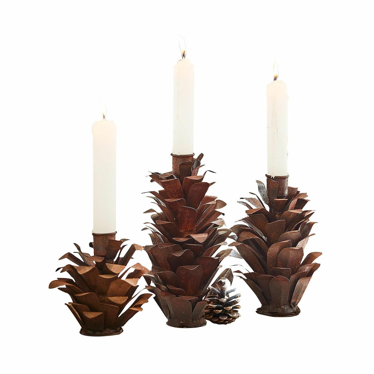 Mirabeau Kerzenständer Kerzenhalter 3er Set Deerfield antikbraun