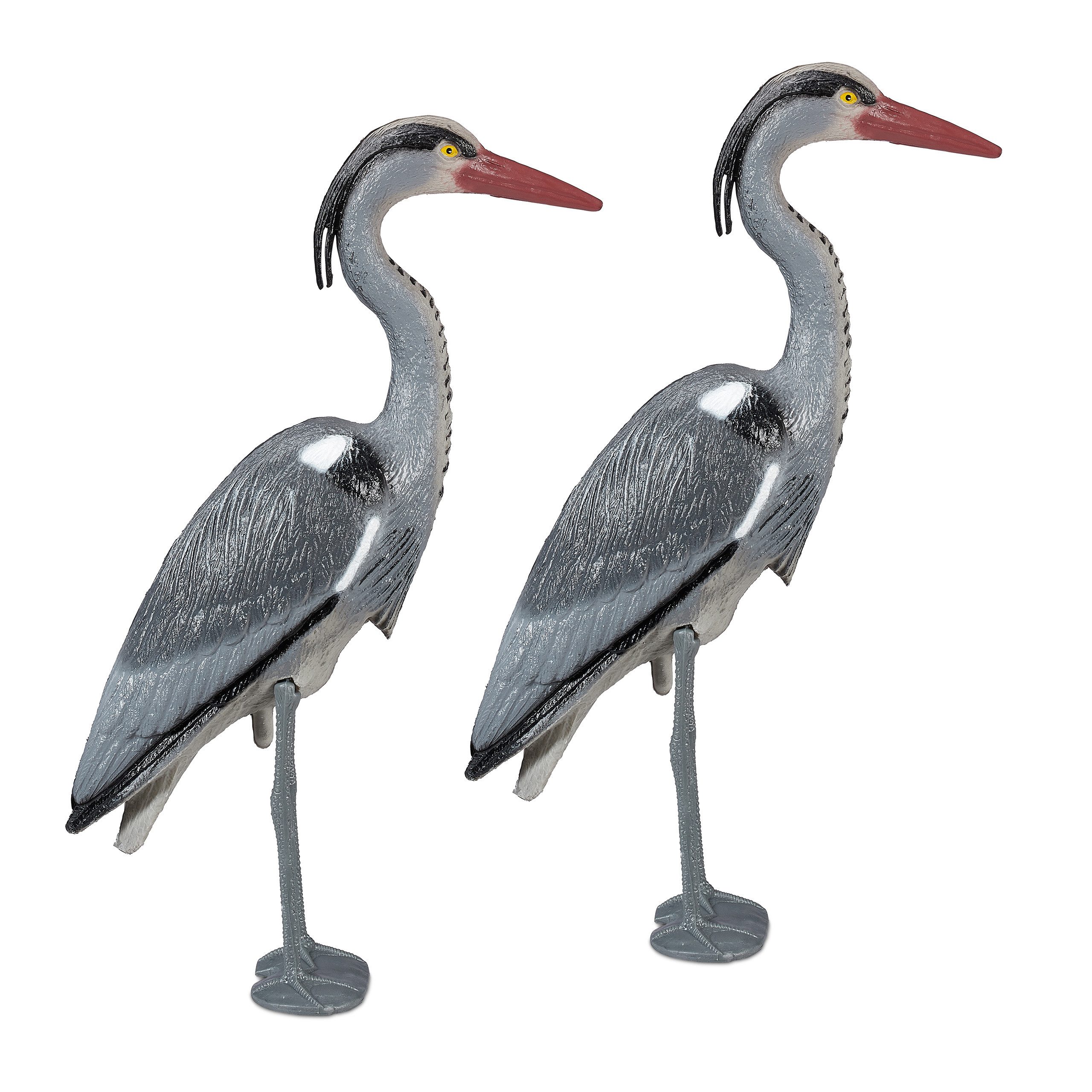 relaxdays Gartenfigur 2 x Gartenfigur Reiher günstig online kaufen