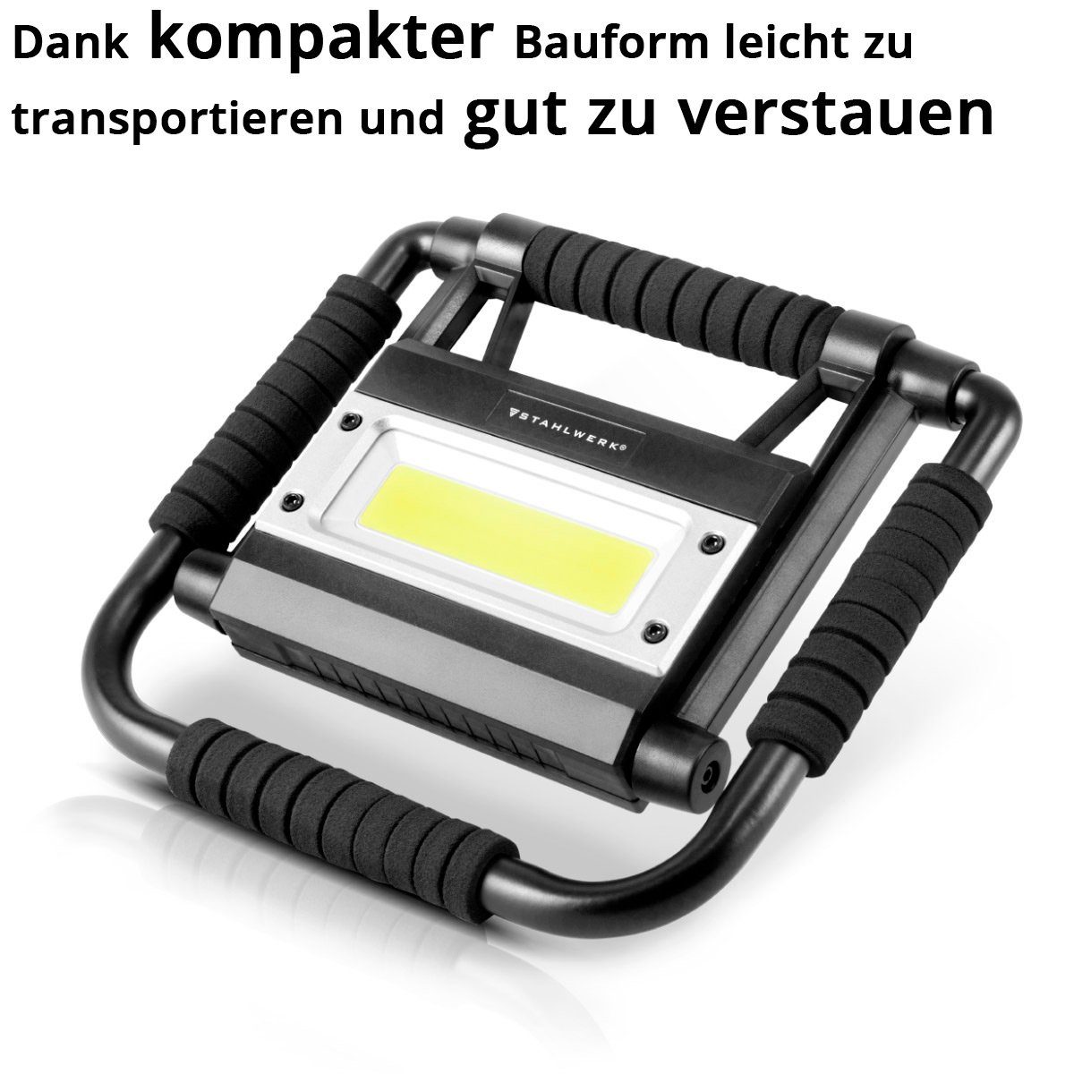 integriert Watt, Baustrahler LED STAHLWERK Powerbank, fest 15 Lumen, 1500 LED mit Baustrahler LAL-15 ST