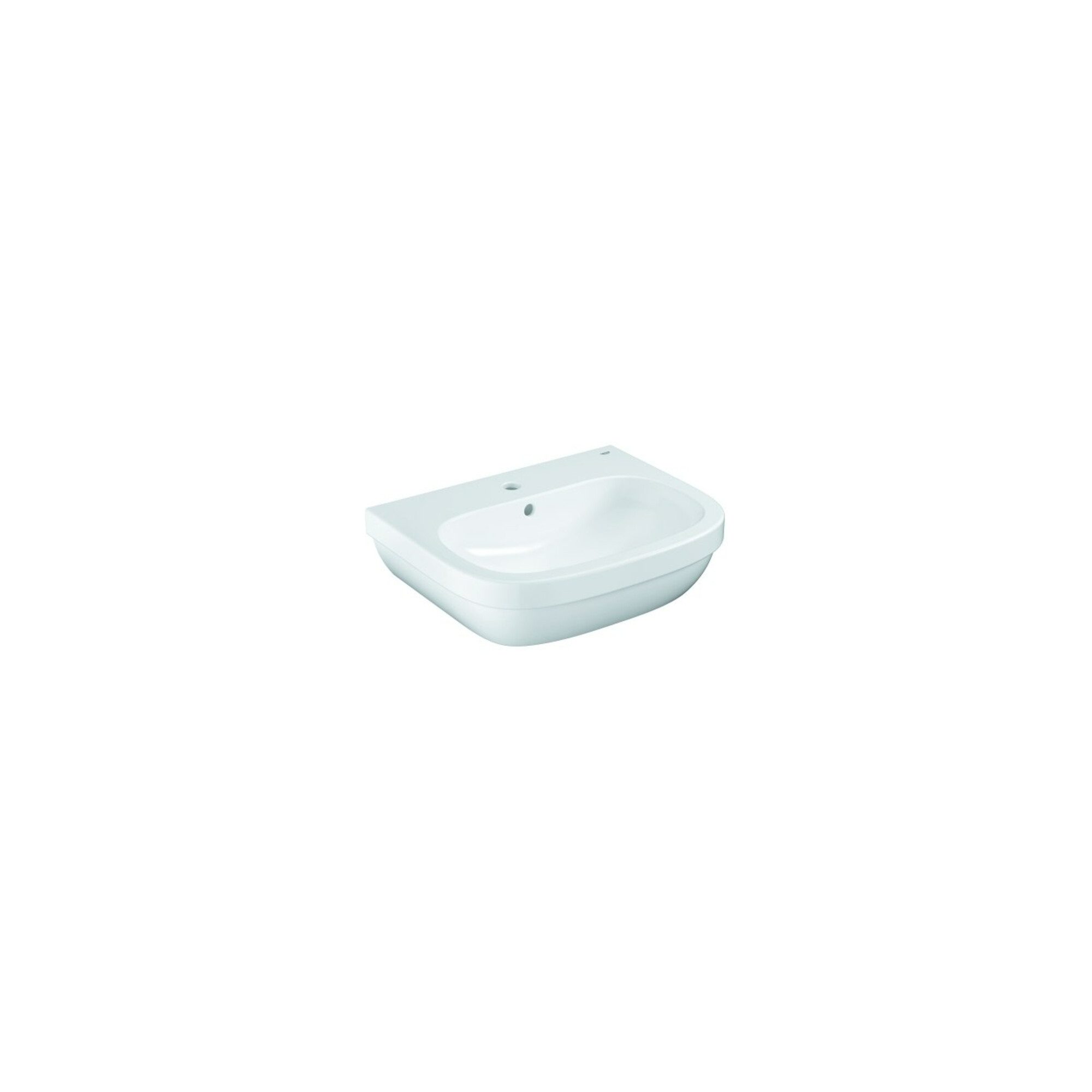 Grohe Waschtisch Grohe Waschtisch Euro Keramik 60cm, alpinweiß, 1 Hahnloch mit Überlauf