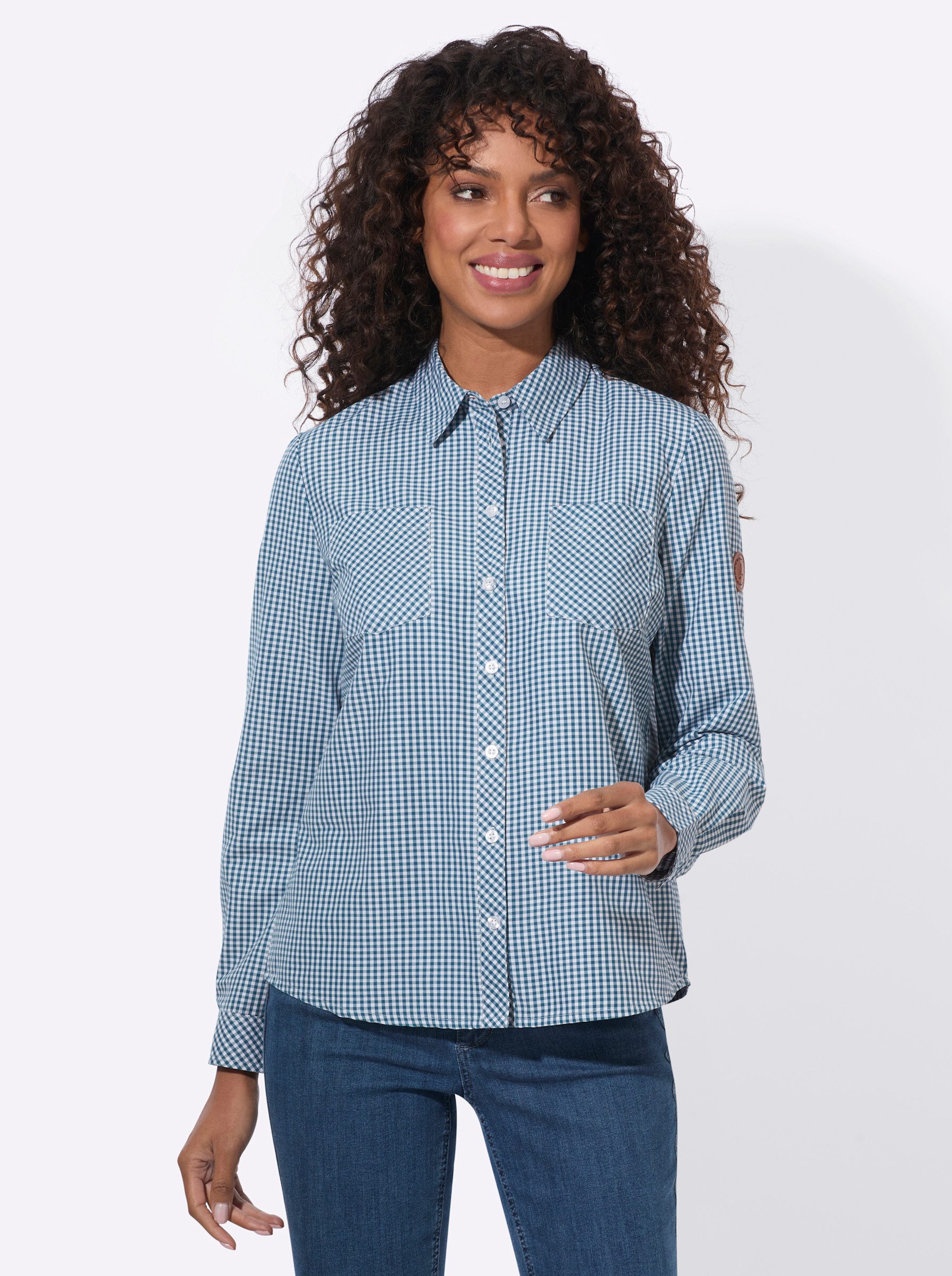 Witt Klassische Bluse Karo-Bluse Langarm
