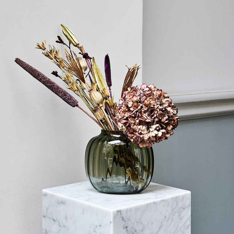 HOLMEGAARD Tischvase »Ovale Vase PRIMULA 17.5 cm, smoke«, Ovale Öffnung B 5 cm x L 9 cm
