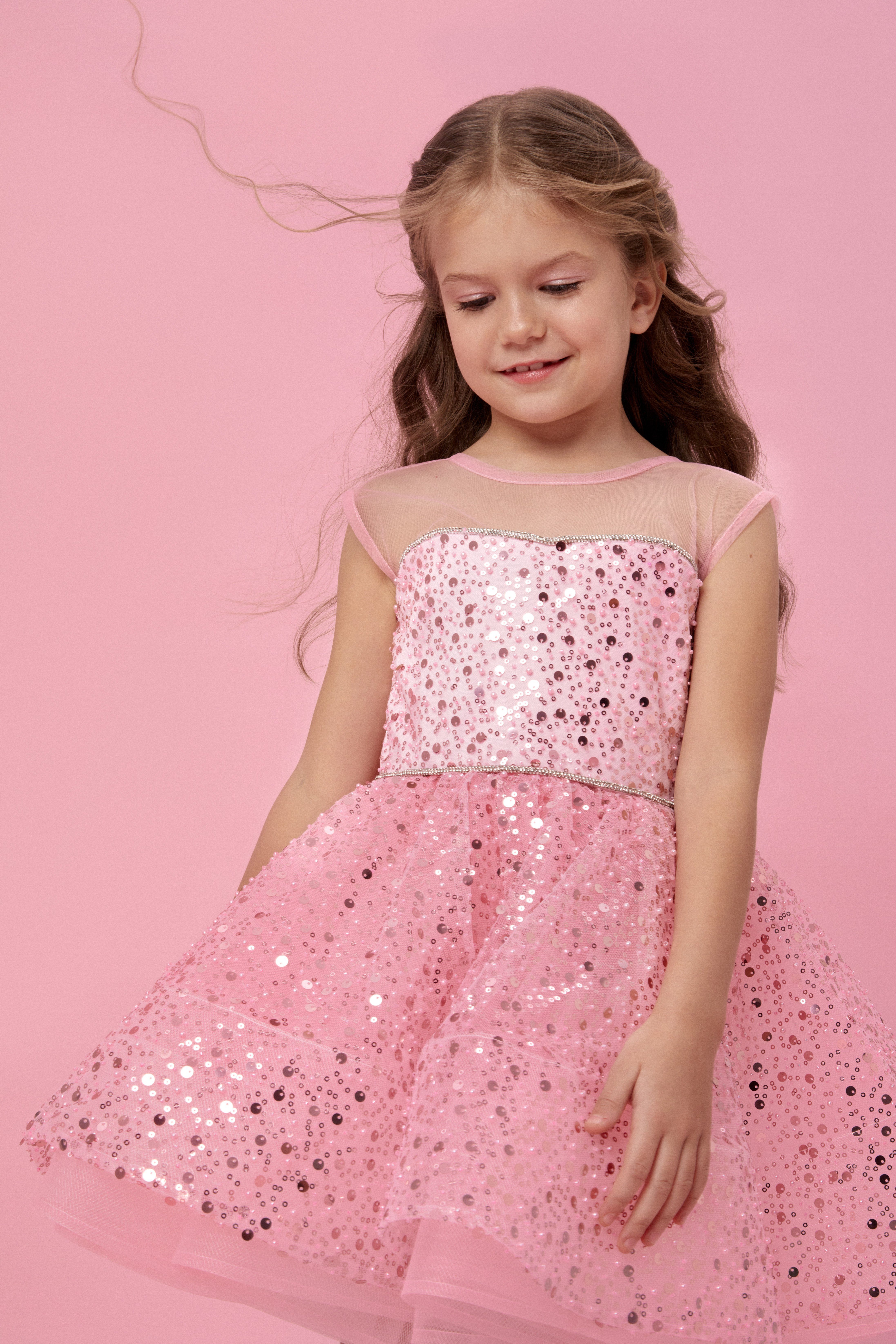 THE O Partykleid PRINCESS Kleid aus Paillettenspitze, Mit Perlen