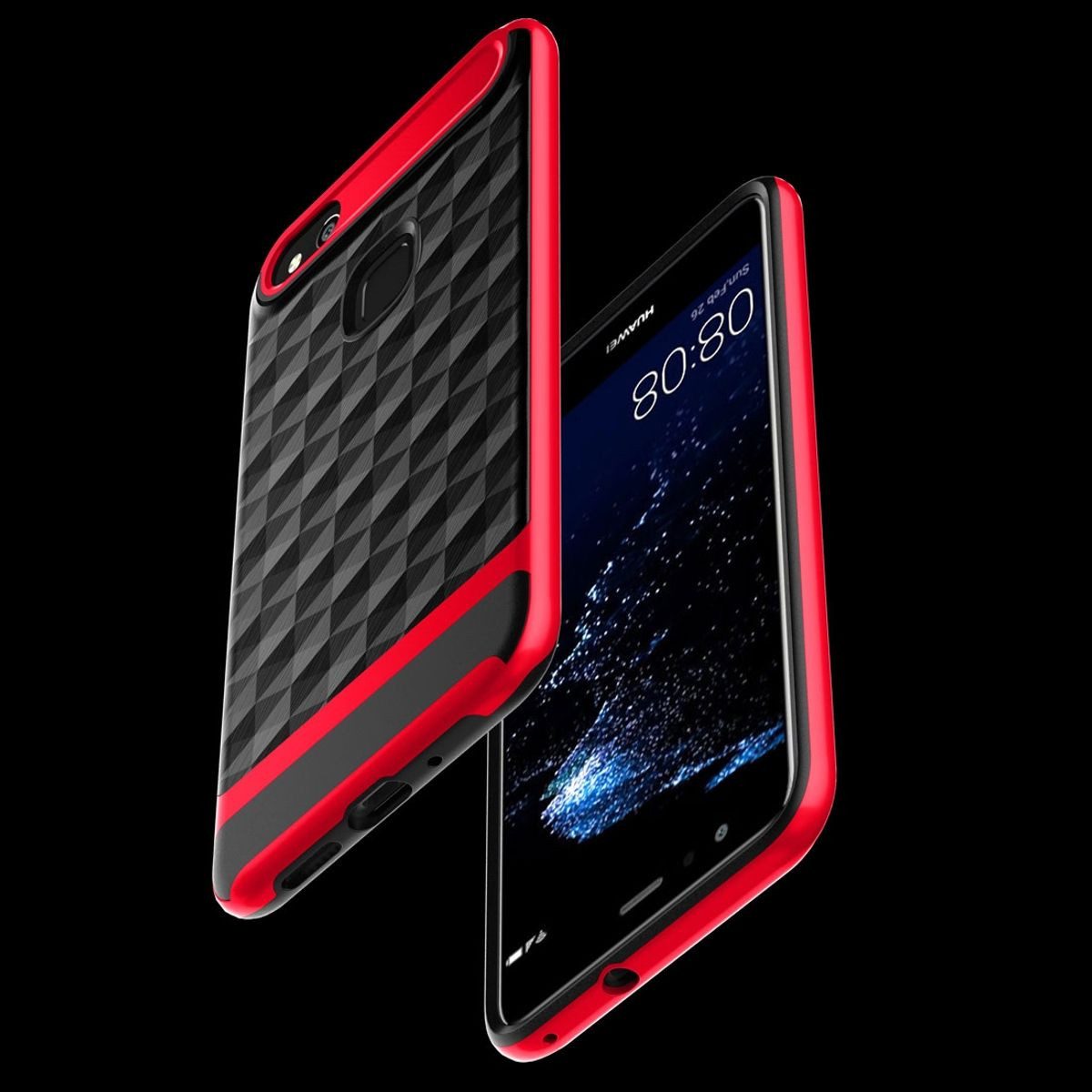 König Design Handyhülle Huawei P10 Lite, Huawei P10 Lite Handyhülle Backcover Rot