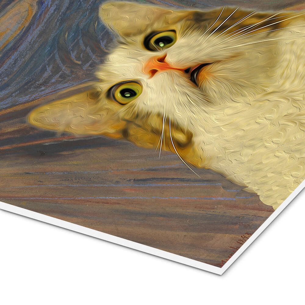 Posterlounge Wandbild Der Schrei - Katze III, Artelele, erhältlich als Poster, Leinwandbild, Wandsticker oder Acrylglasbild