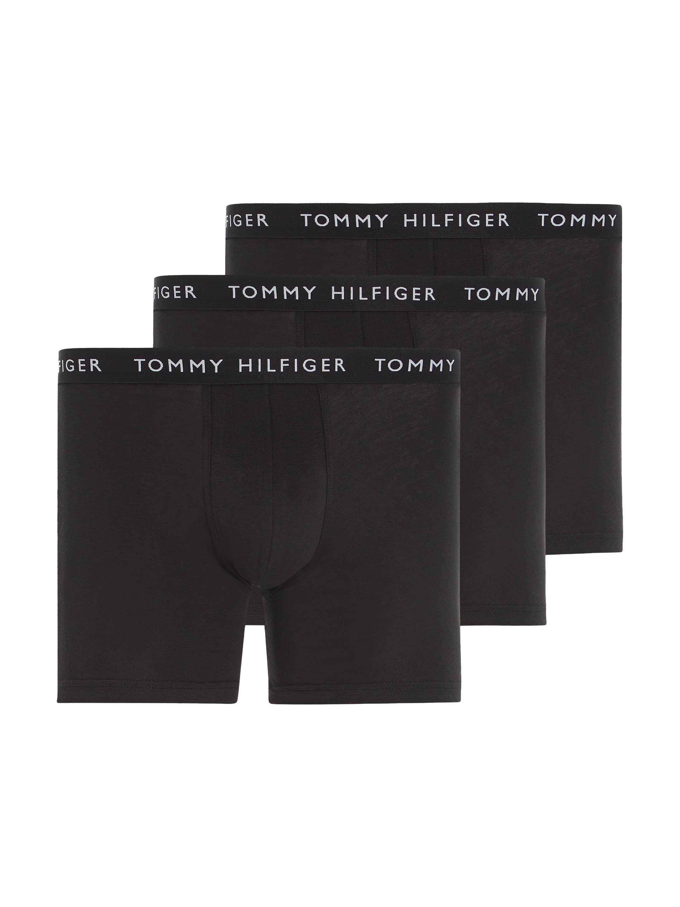 Hilfiger schwarz, Underwear schwarz, Boxer Wäschebund Tommy schwarz 3er-Pack) (Packung, mit