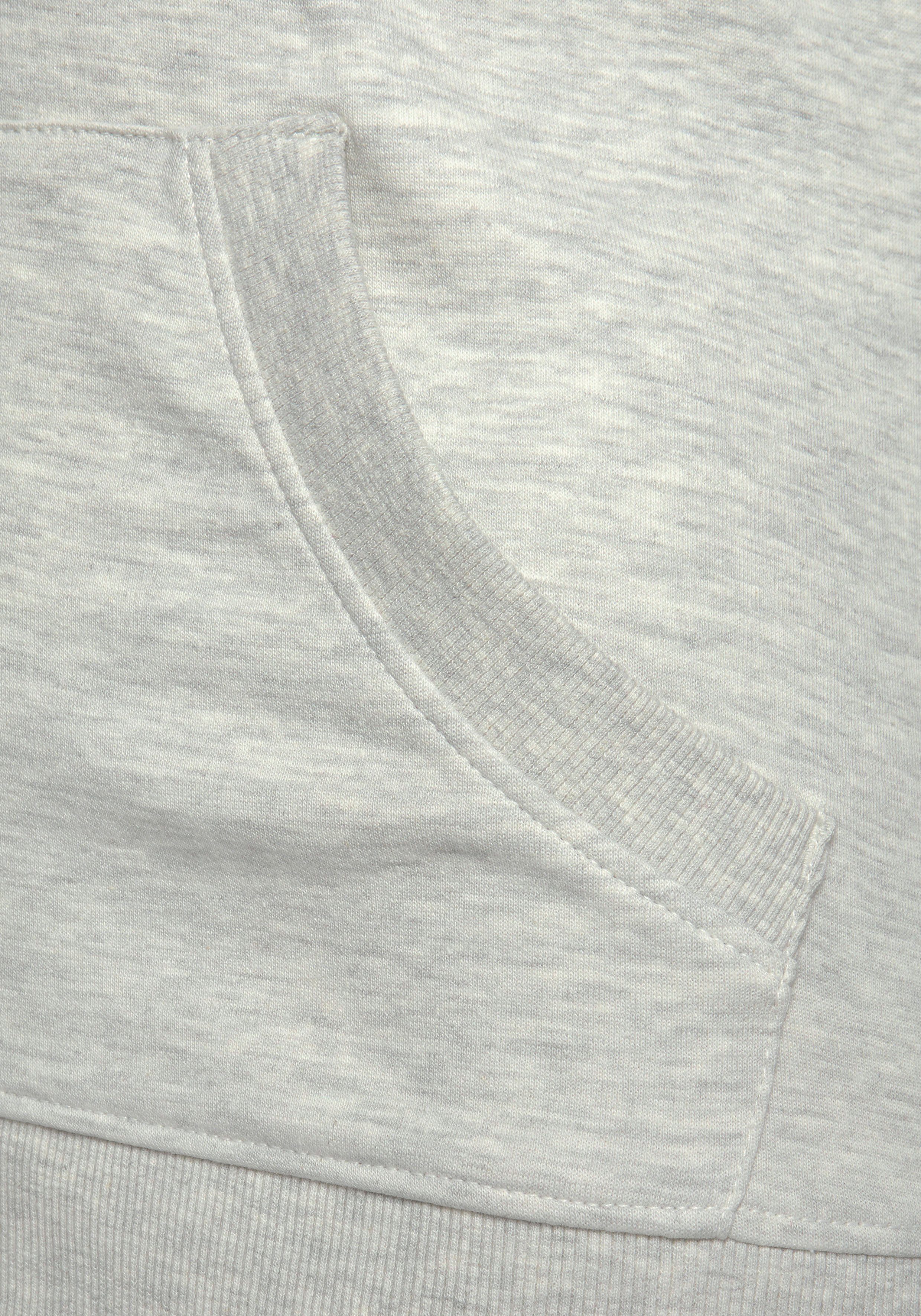 Loungeanzug Taschen, grau-meliert seitlichen mit und H.I.S Kapuze Kapuzensweatjacke