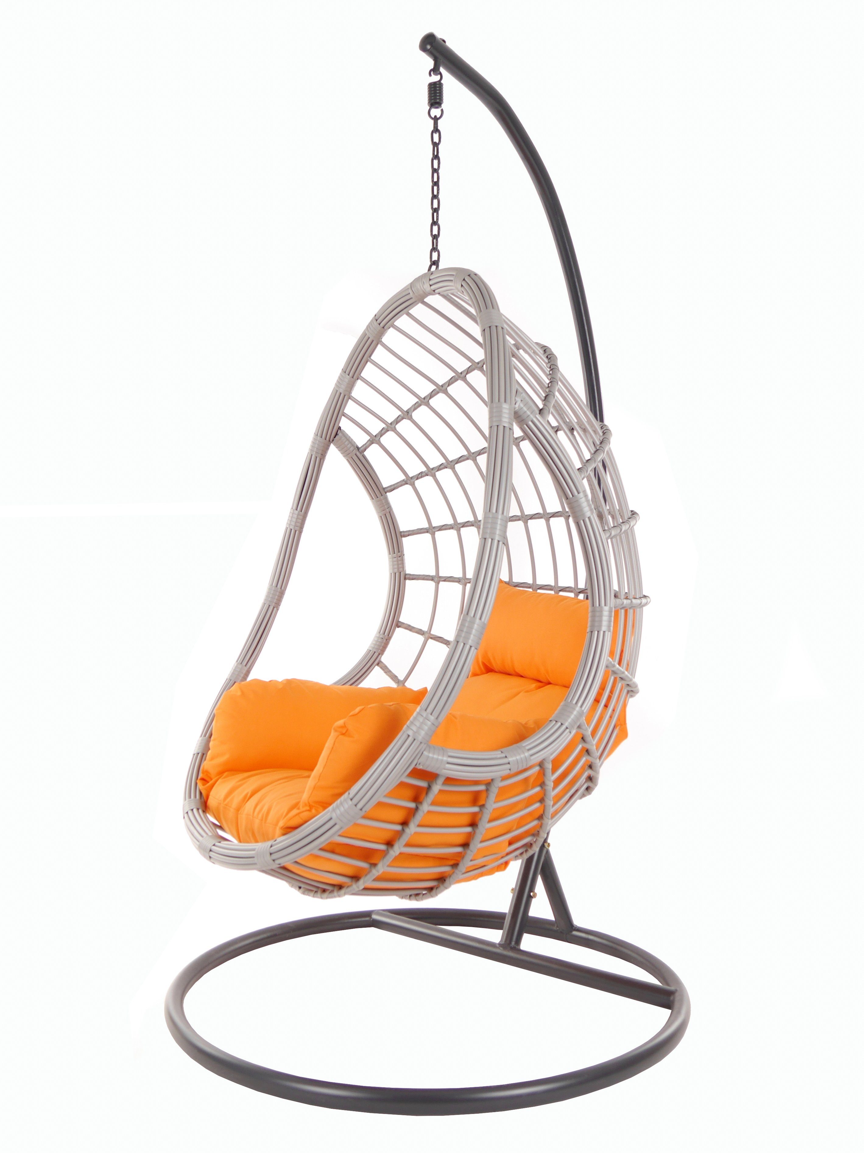 KIDEO Hängesessel PALMANOVA lightgrey, Schwebesessel mit Gestell und Kissen, Swing Chair, Loungemöbel orange (3030 tangerine)