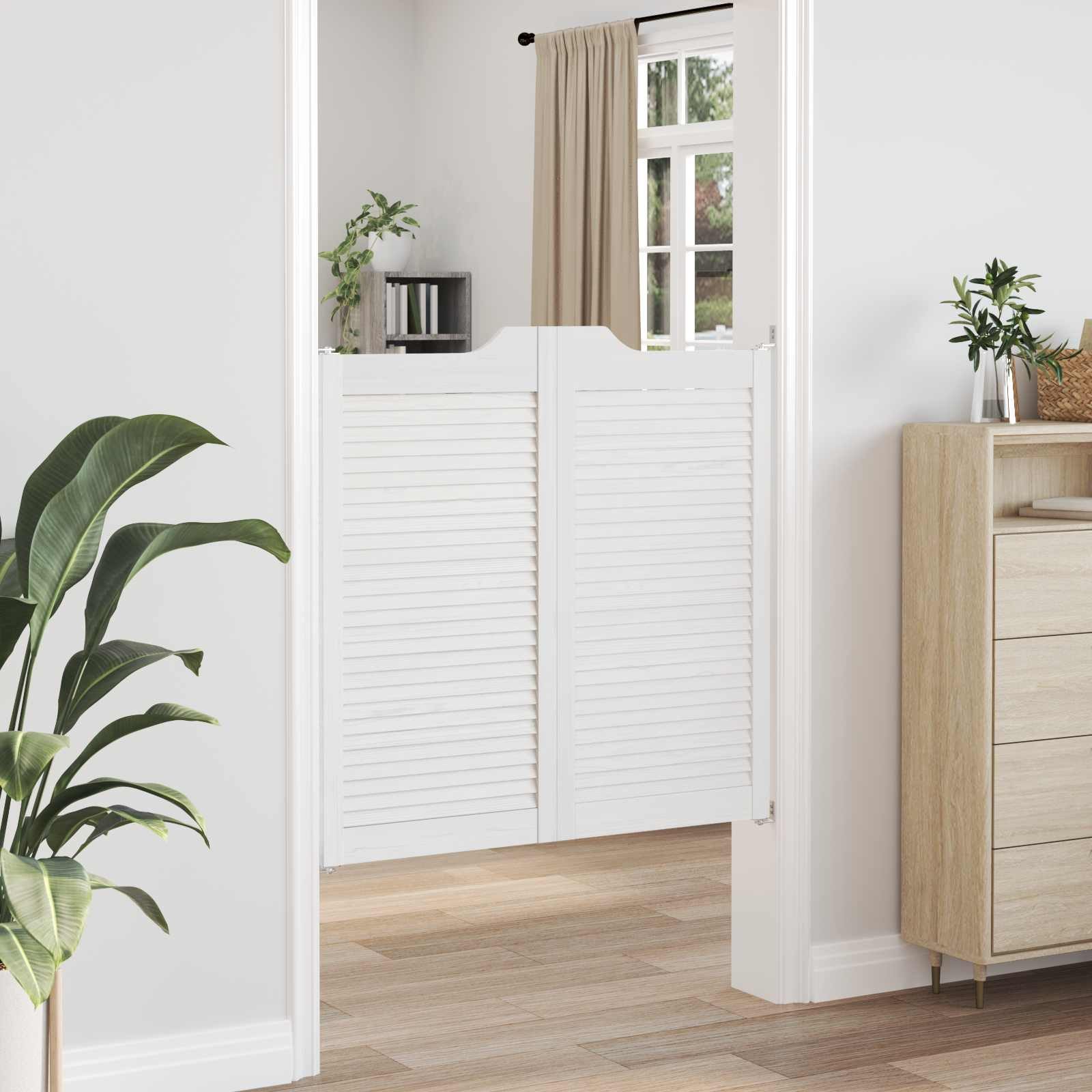 vidaXL Haustür Schwingtüren 2 Stk. 100 x 100 cm Massives Kiefernholz Weiß (2-St)