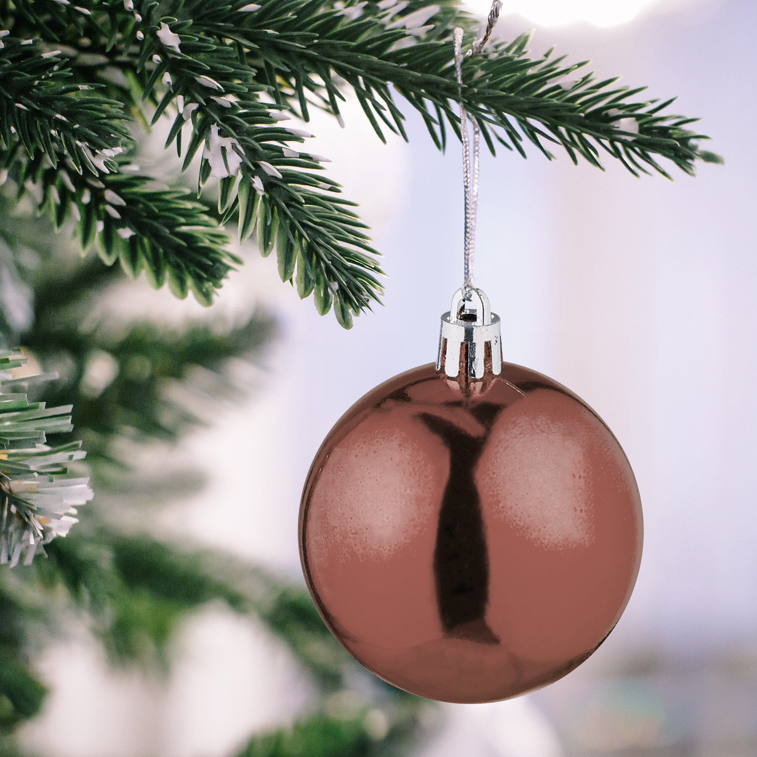 relaxdays Weihnachtsbaumkugel Weihnachtskugeln 100er Set, braun