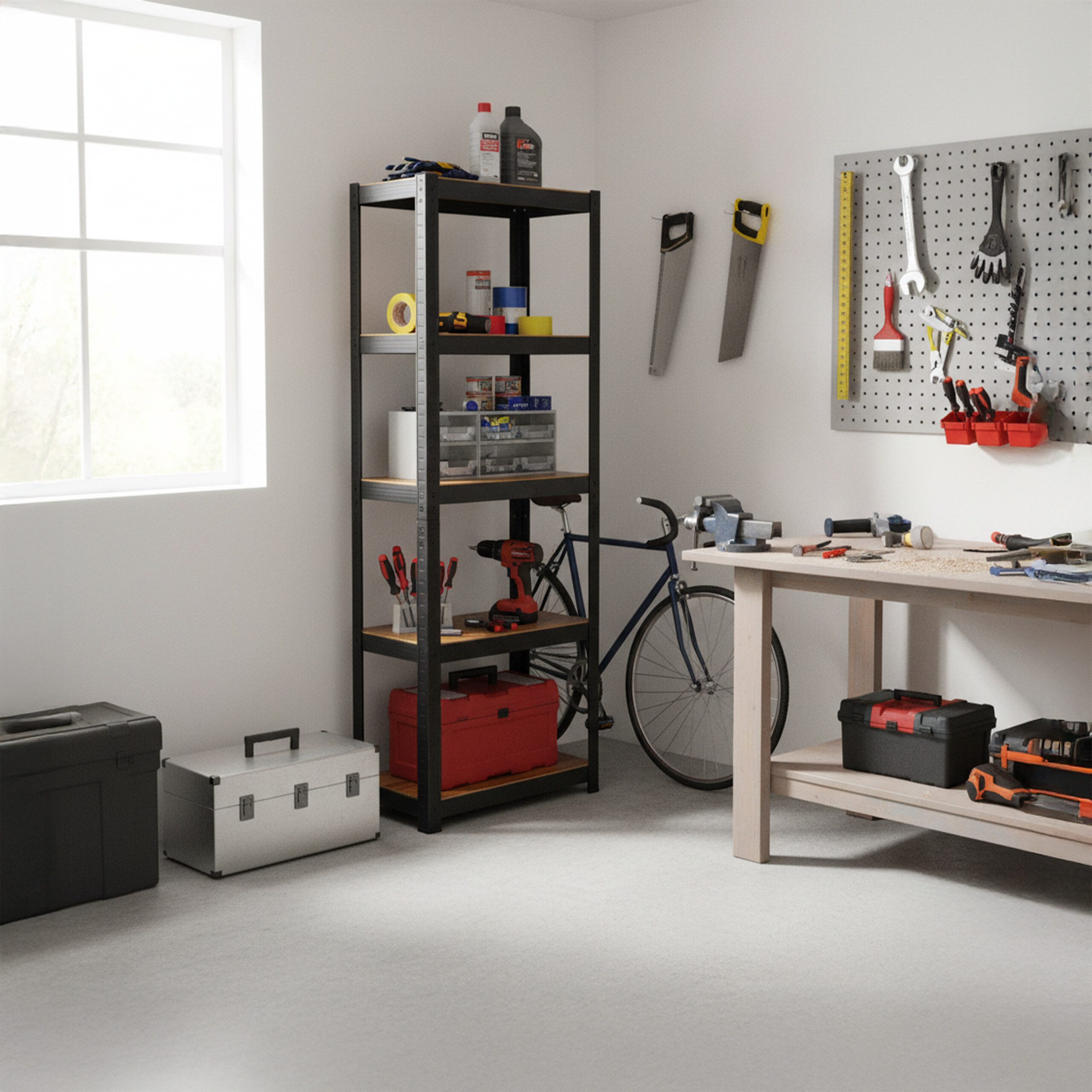 relaxdays Schwerlastregal 5 Böden versch. Größe, 30 x 50 x 180 cm günstig online kaufen