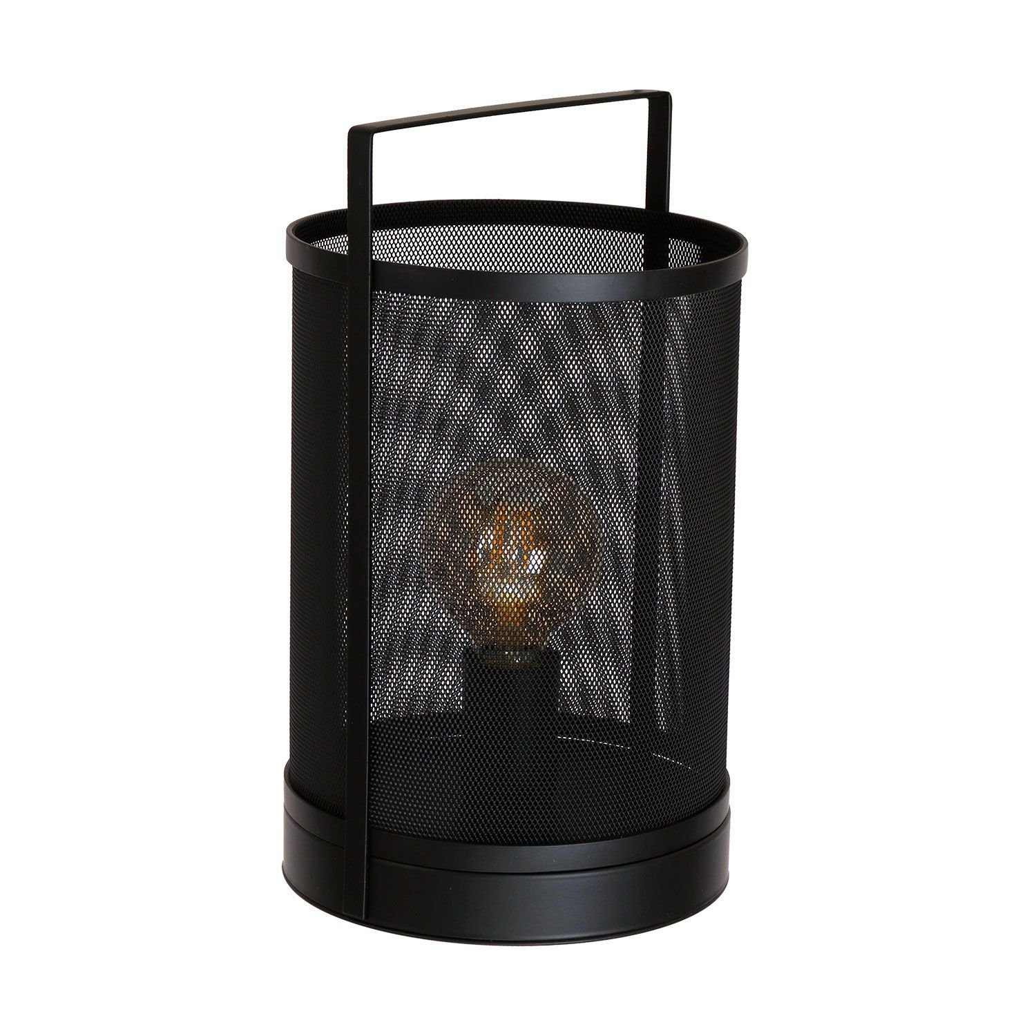 Licht-Erlebnisse Tischleuchte MURINE, ohne Leuchtmittel, Schwarz E27 34 cm Metall Modern Wohnzimmer