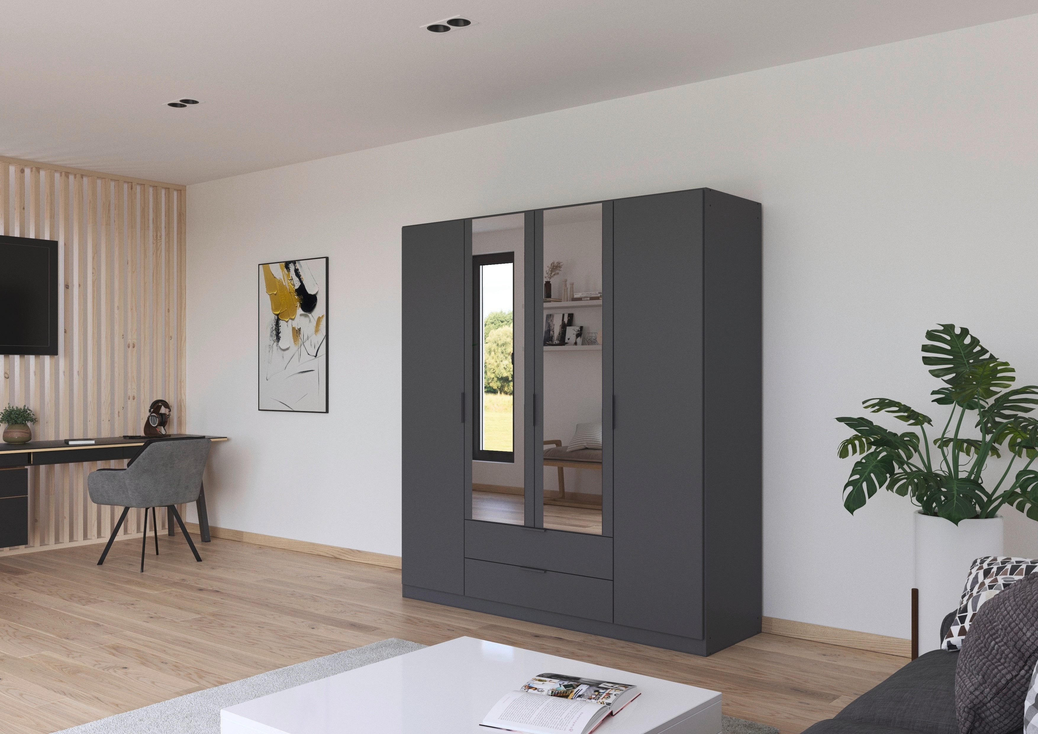 rauch Kleiderschrank Drehtürenschrank Schrank Garderobe Ankleide Schlafzimmer LAGOA (3 verschiedene Ausstattungen BASIC/CLASSIC/PREMIUM (inkl. SOFT-CLOSE) geräu – Bild 2 von 5