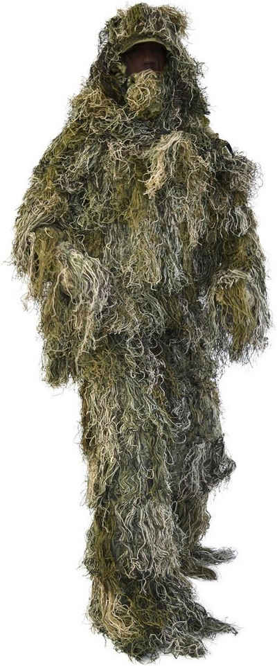 normani Monster-Kostüm Tarnanzug 4-teilig Ghillie Suit, Scharfschützen-Tarnung Paintball-Outfit bestehend aus Jacke, Hose, Gewehr- und Kopfbedeckung inkl Tragetasche