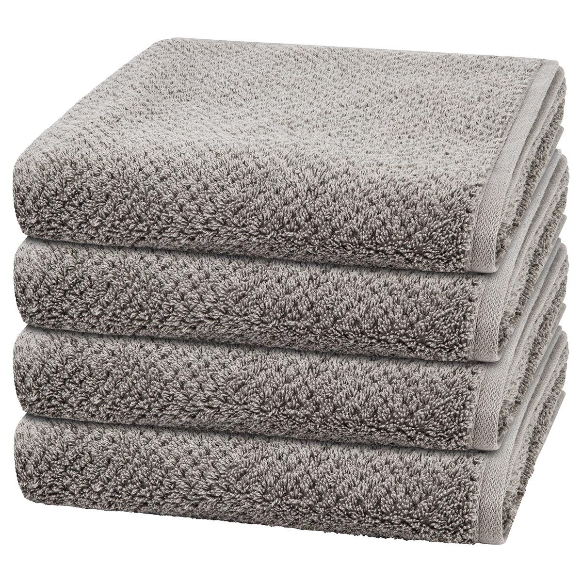 Cawö Handtuch Set Pure, Walkfrottee (Spar-Set, 4-St), 4 X Handtuch im Set - Baumwolle - Saugstark