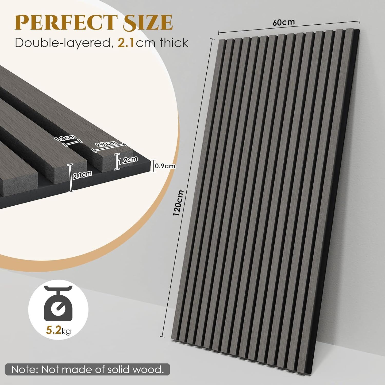 TLGREEN Wandpaneel 3D Akustikpaneele Holz MDF Schalldämpfung, BxL: 120x120 günstig online kaufen