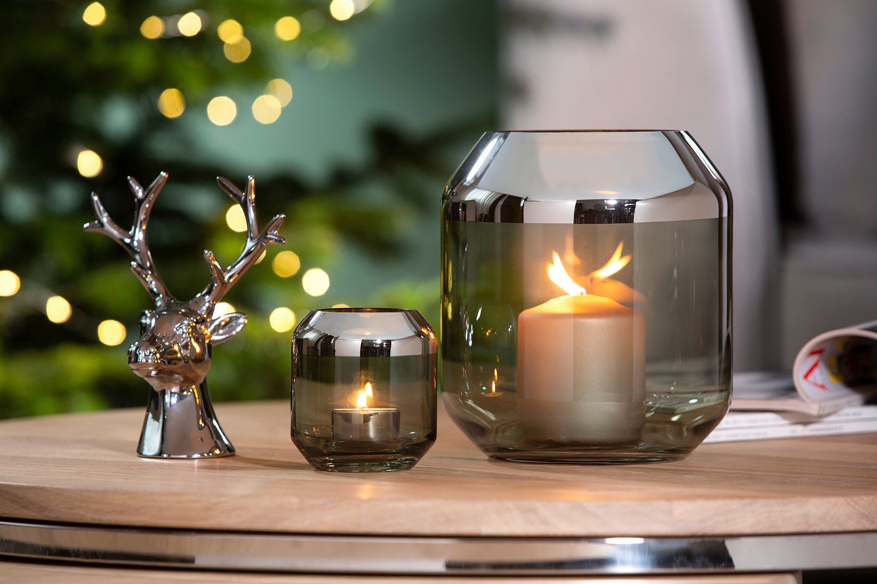 Fink Teelichthalter SMILLA Teelichthalter - H.20,6cm x D.18,5cm - Glas - du günstig online kaufen