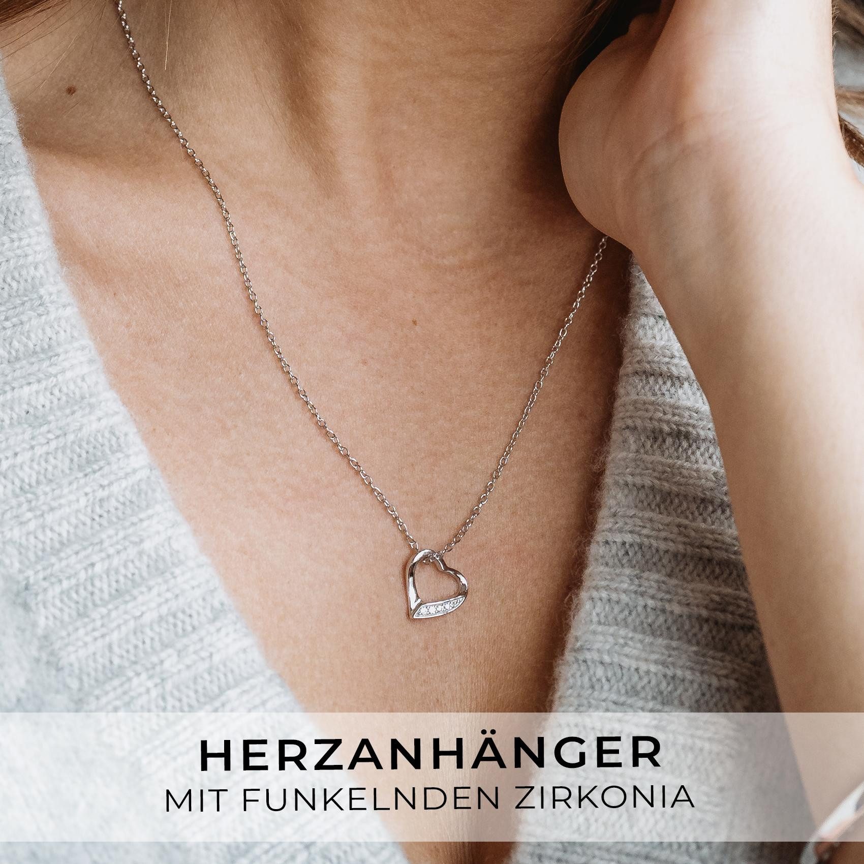 Amoonic Herzkette Halskette Damen Silber 925 günstig online kaufen
