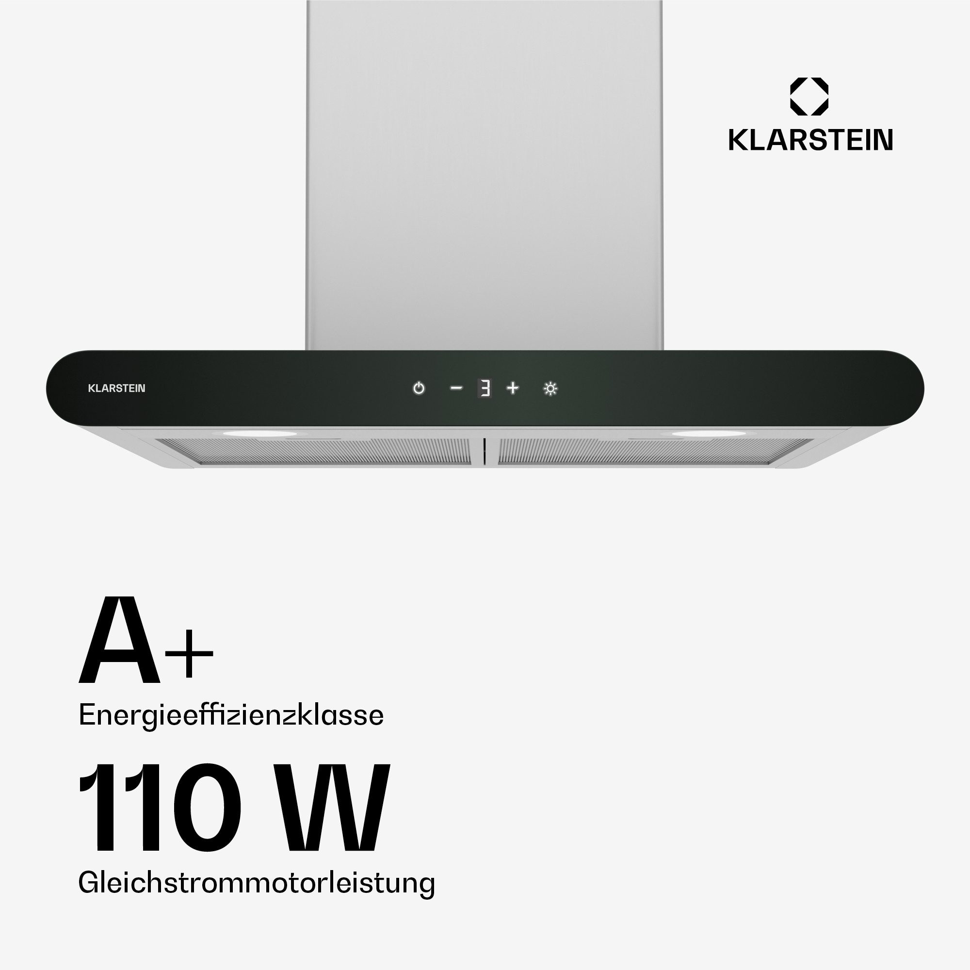 Klarstein Deckenhaube CurveVent 60 CurveVent 60, Dunstabzugshaube Abzughaube Abluft Umluft LED