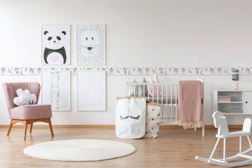 A.S. Création Bordüre Magic Princess, glatt, Tapete Kinderzimmer Bordüre Rosa Grau Weiß Mädchenzimmer