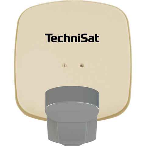 TechniSat Multytenne DuoSat mit DuoSat-Single-LNB, Ein-Teilnehmer SAT-Antenne (45 cm, Aluminium, DiSEqC 1.0, zwei Orbitpositionen empfangbar, ein Teilnehmer, beige)