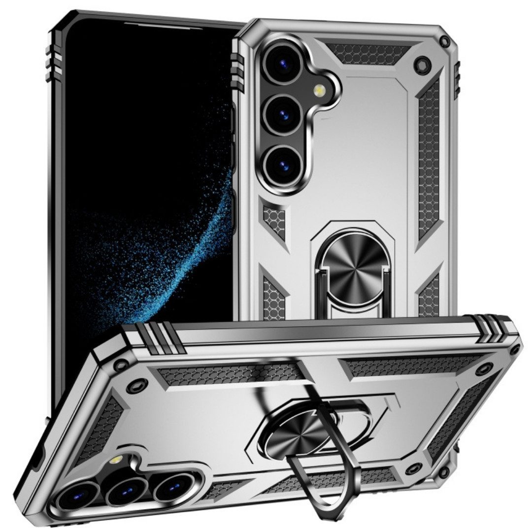 SmartUP Smartphone-Hülle für Samsung Galaxy S25 Plus Armor Shield Ringhalter Schutz Case Cover 6,7 Zoll, Rundumschutz, Ringhalter