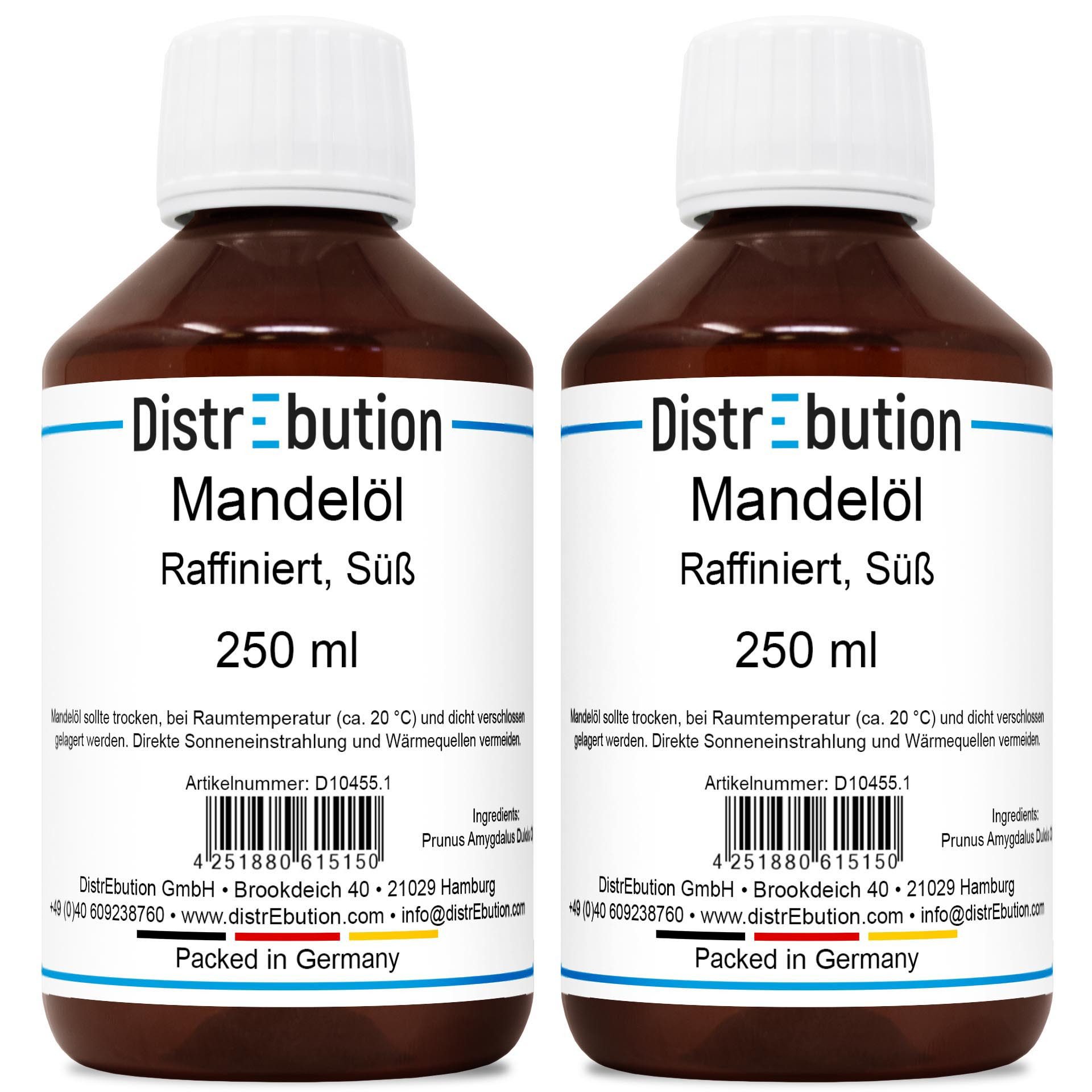 DistrEbution Körperöl Mandelöl Süß 250ml-5L Raffiniert, 100% Rein & Vegan
