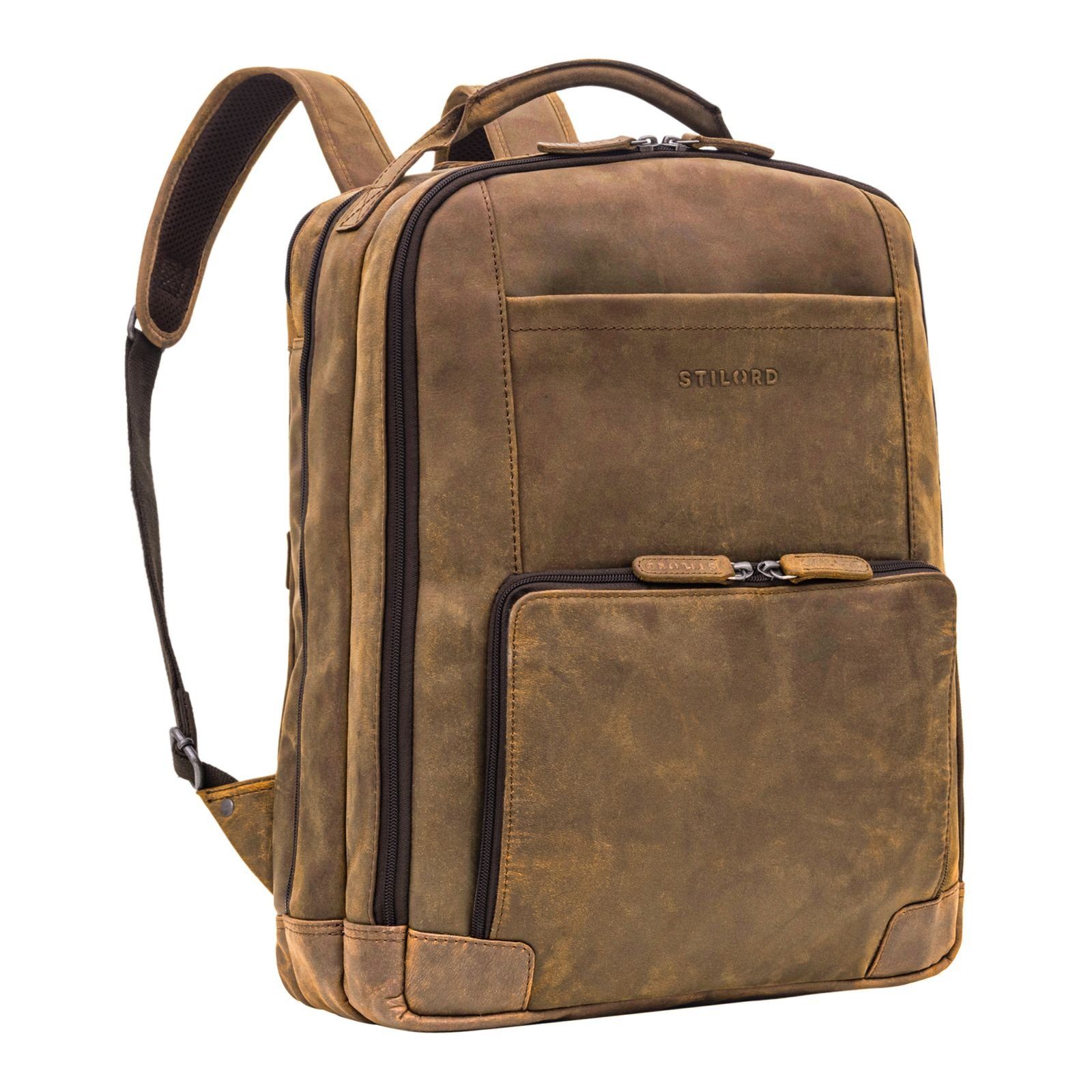 STILORD Notebook-Rucksack "Harlow" Leder Rucksack für Herren XL