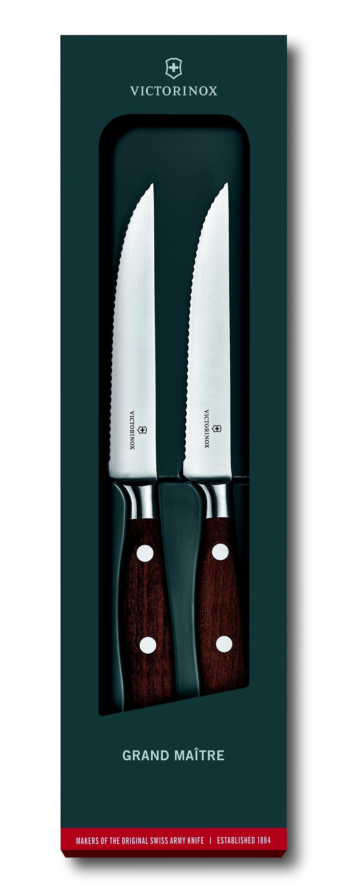 Maître Wood, Geschenks. 2-teil., Wellens., Steakmesser-Set, Taschenmesser Grand Victorinox