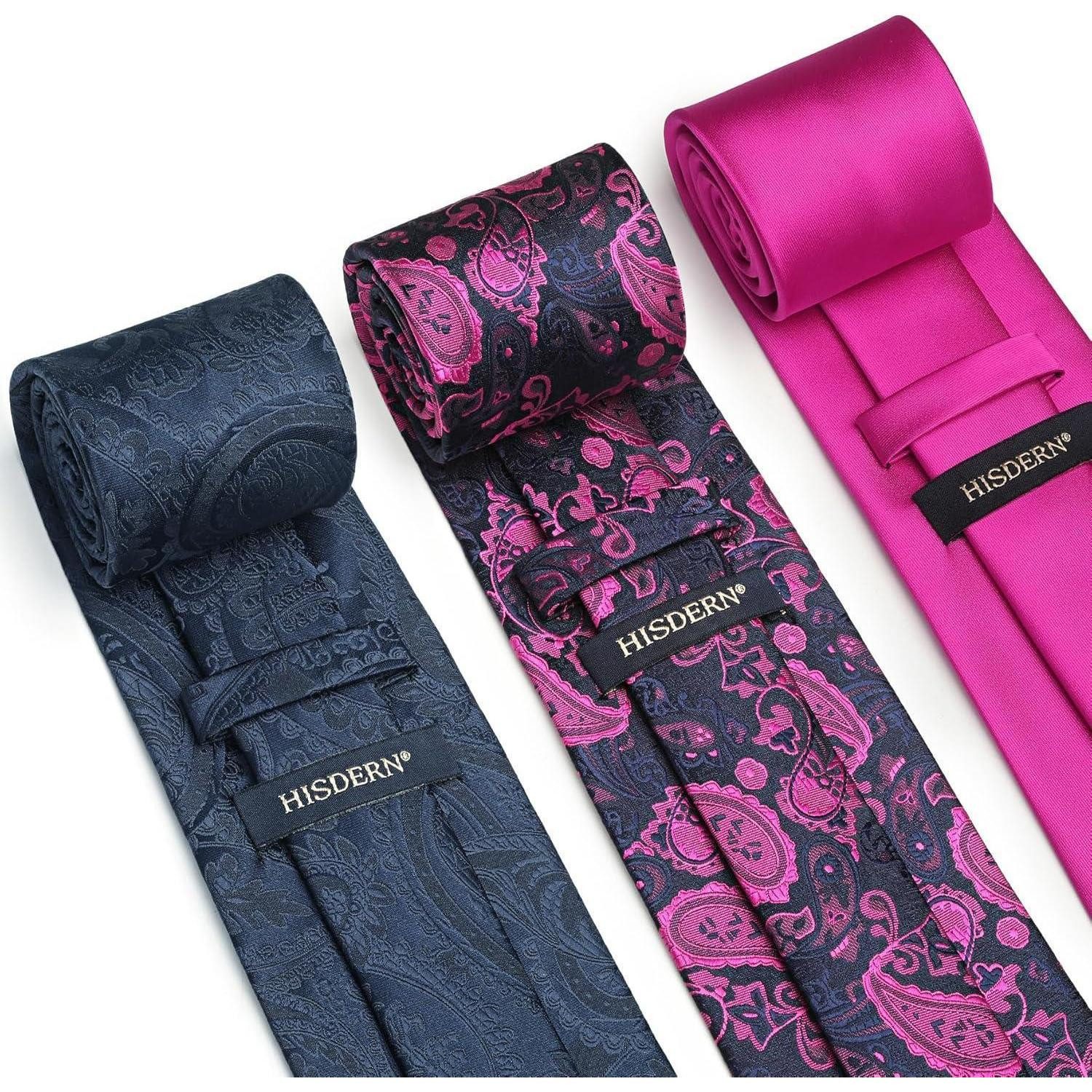 LuxusKollektion Krawatte Krawatte Herren Seidenkrawatte 3er Set HT-pK Einheitsgröße