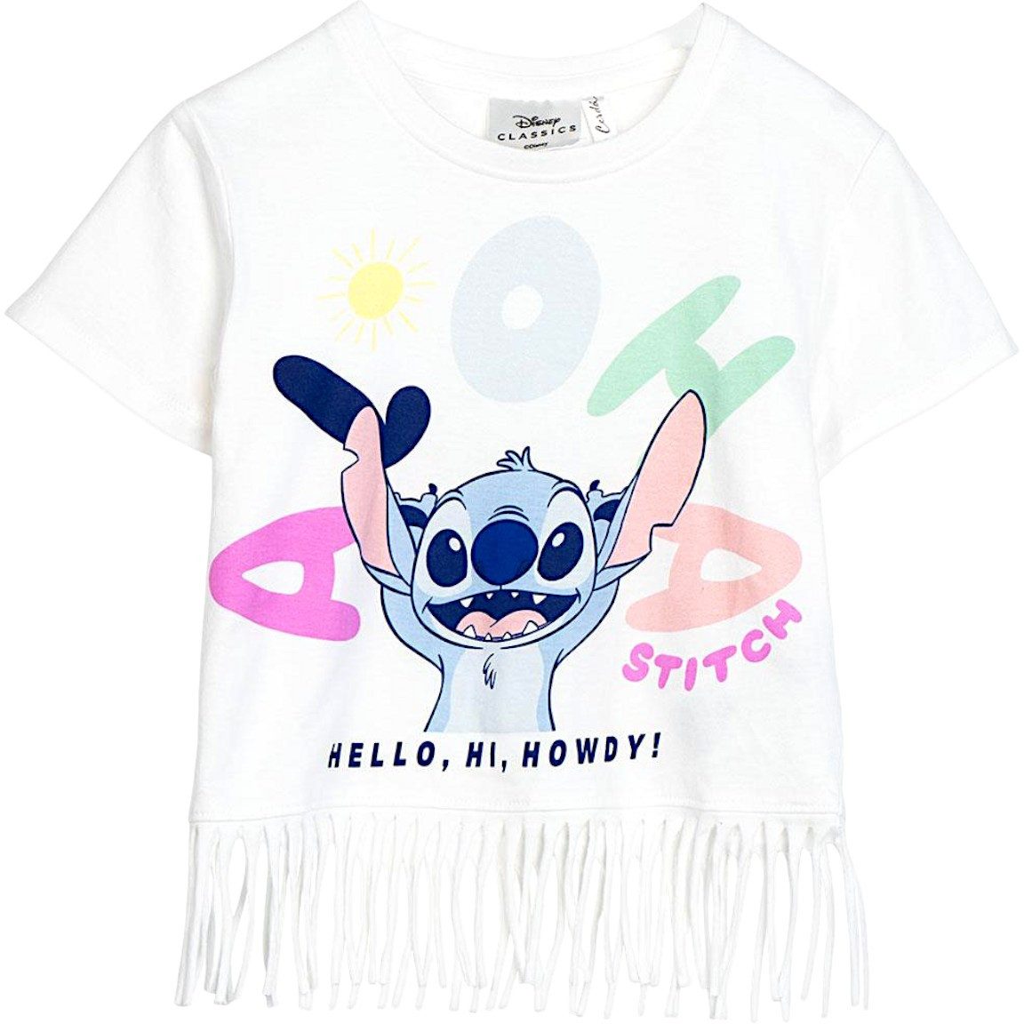 Cerdá T-Shirt Disney Lilo & Stitch Mädchen Shirt mit Fransen aus Jersey Gr. 110-158 cm