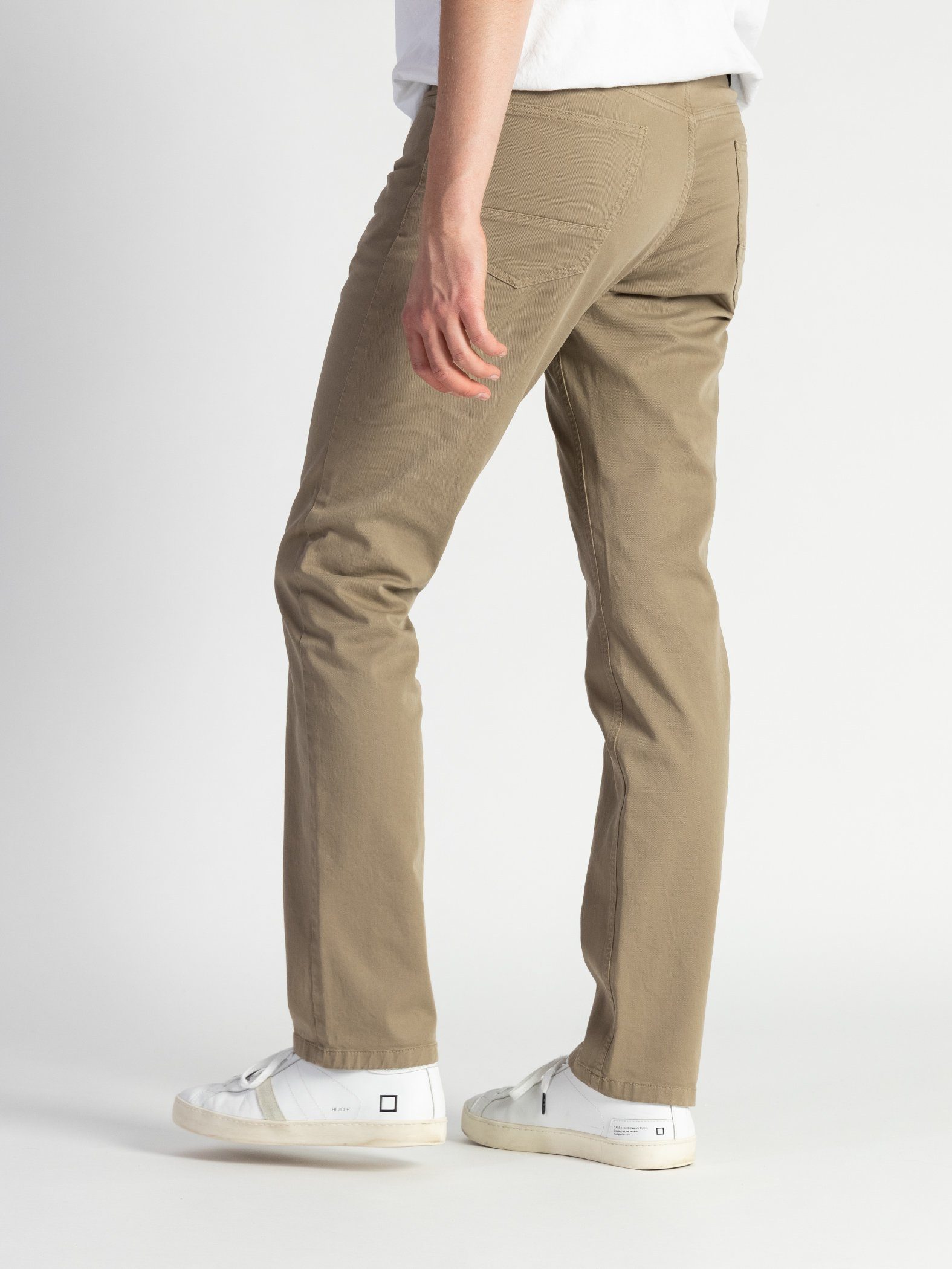 GOTS-zertifiziert 5-Pocket Farbauswahl, Bund, mit Beige Stoffhose elastischem TwoMates