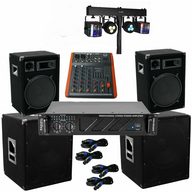 4100 Watt PA Komplett Set Mixer Anlage LED Licht Verstärke Musikanlage Party-Lautsprecher