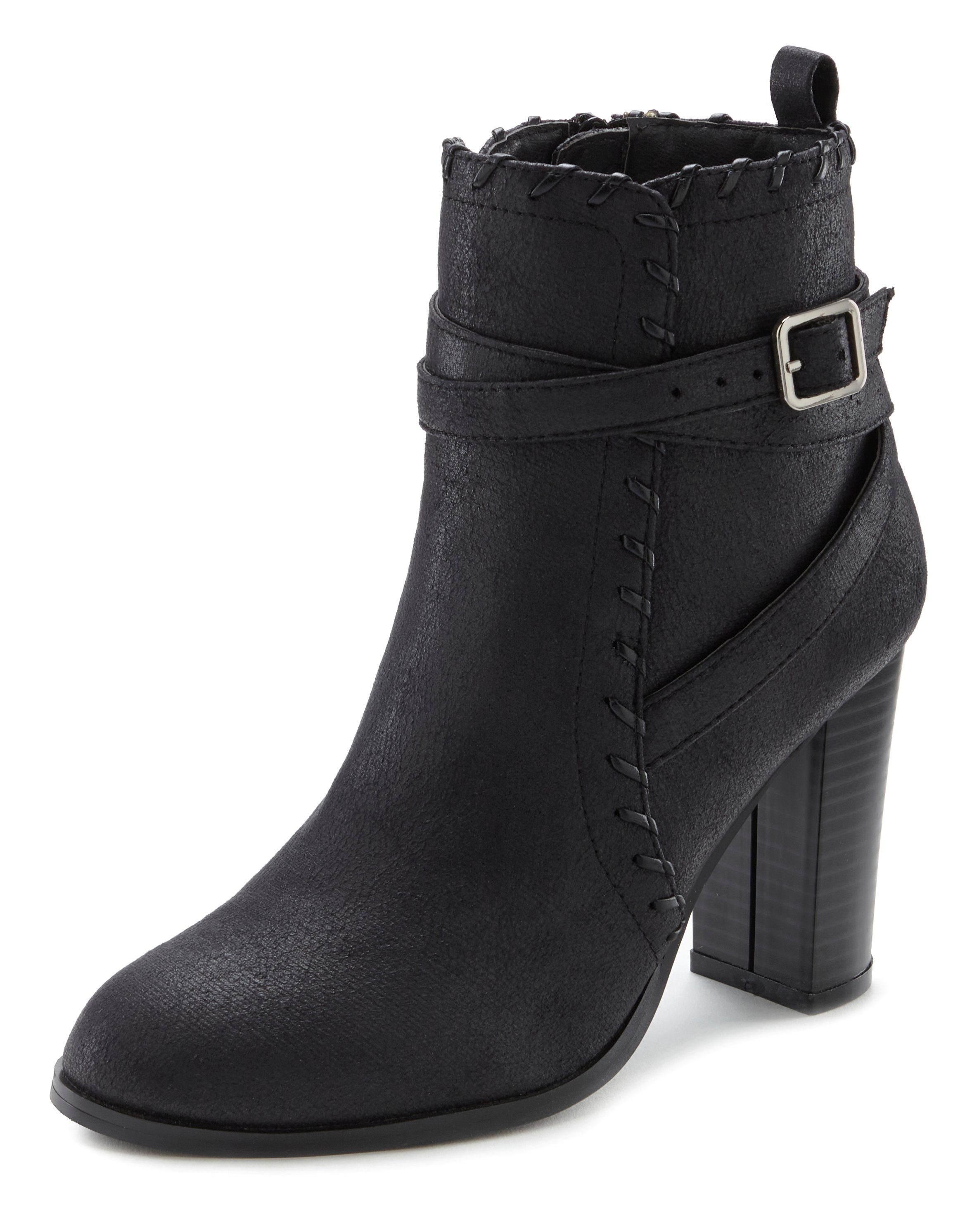 Boot, Blockabsatz, schwarz High-Heel-Stiefelette LASCANA Ankle mit Stiefel Vintage-Look bequemen im