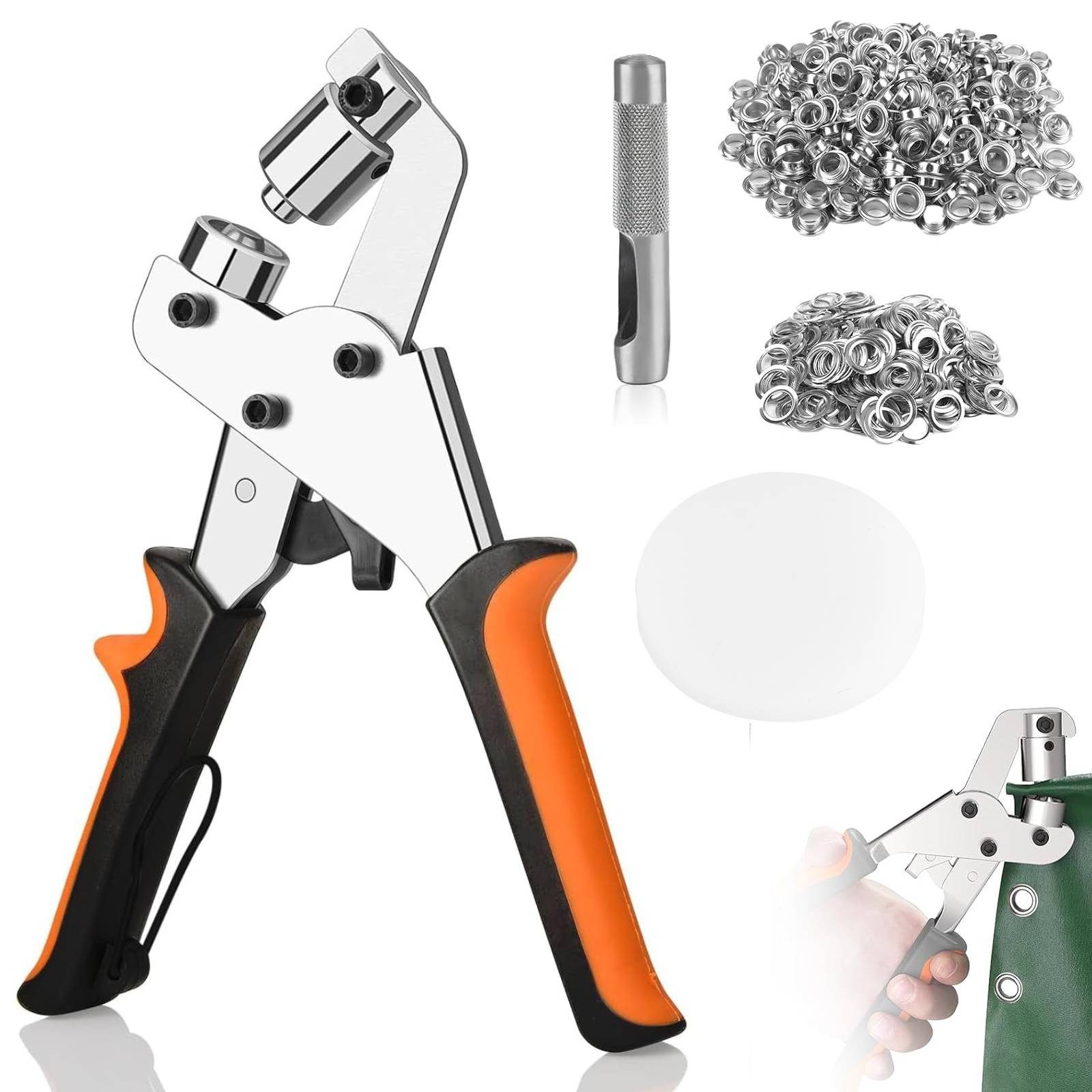 BlingBin Ösenzange Lochzange Set mit 500 Ösen (10mm), Magnetische Ösenpress günstig online kaufen