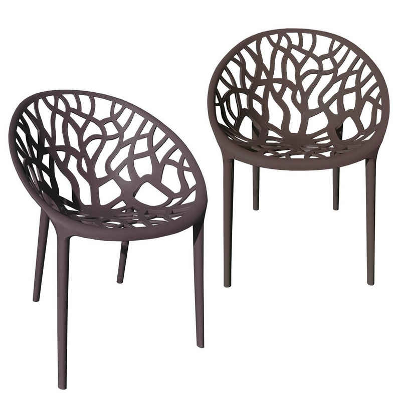 TRISENS Gartenstuhl »Delia« (einzeln oder im Set, 2 St), Gartenstuhl Kunststoff Stapelstuhl Bistrostuhl Küchenstuhl Stuhl Stapelbar