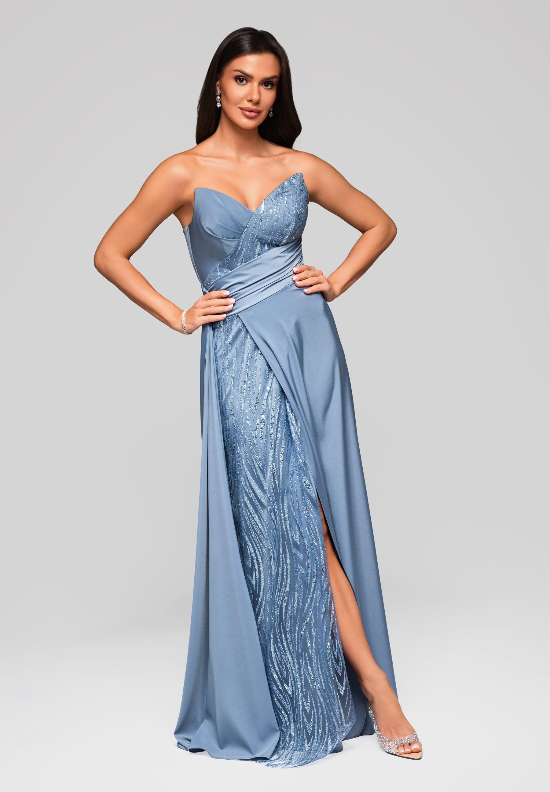 OMBRE Abendkleid Elegantes Abendkleid mit Pailletten günstig online kaufen