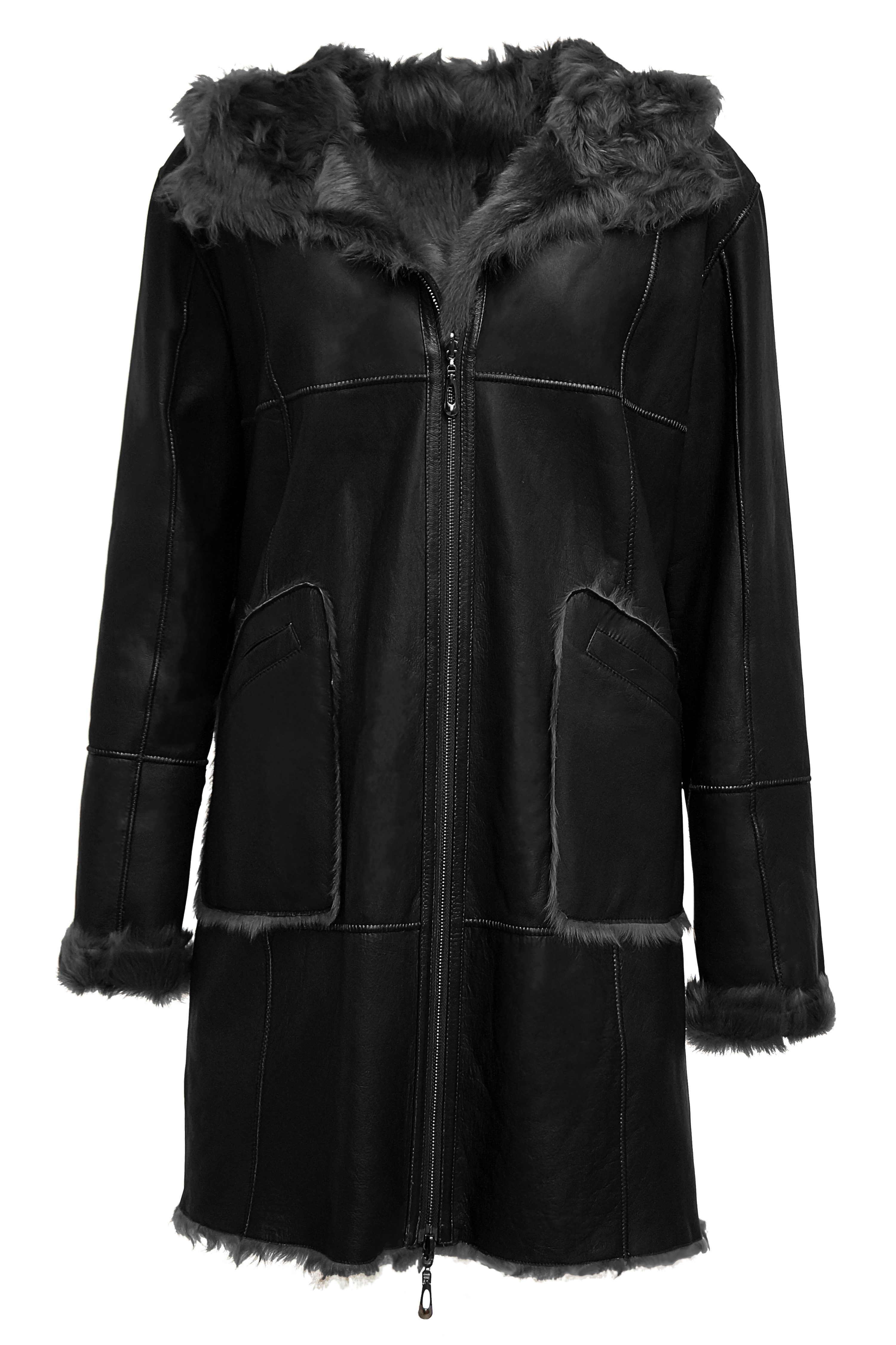 FUNK since 1776 Lederjacke lang, aus weichem leichtem Lammfell