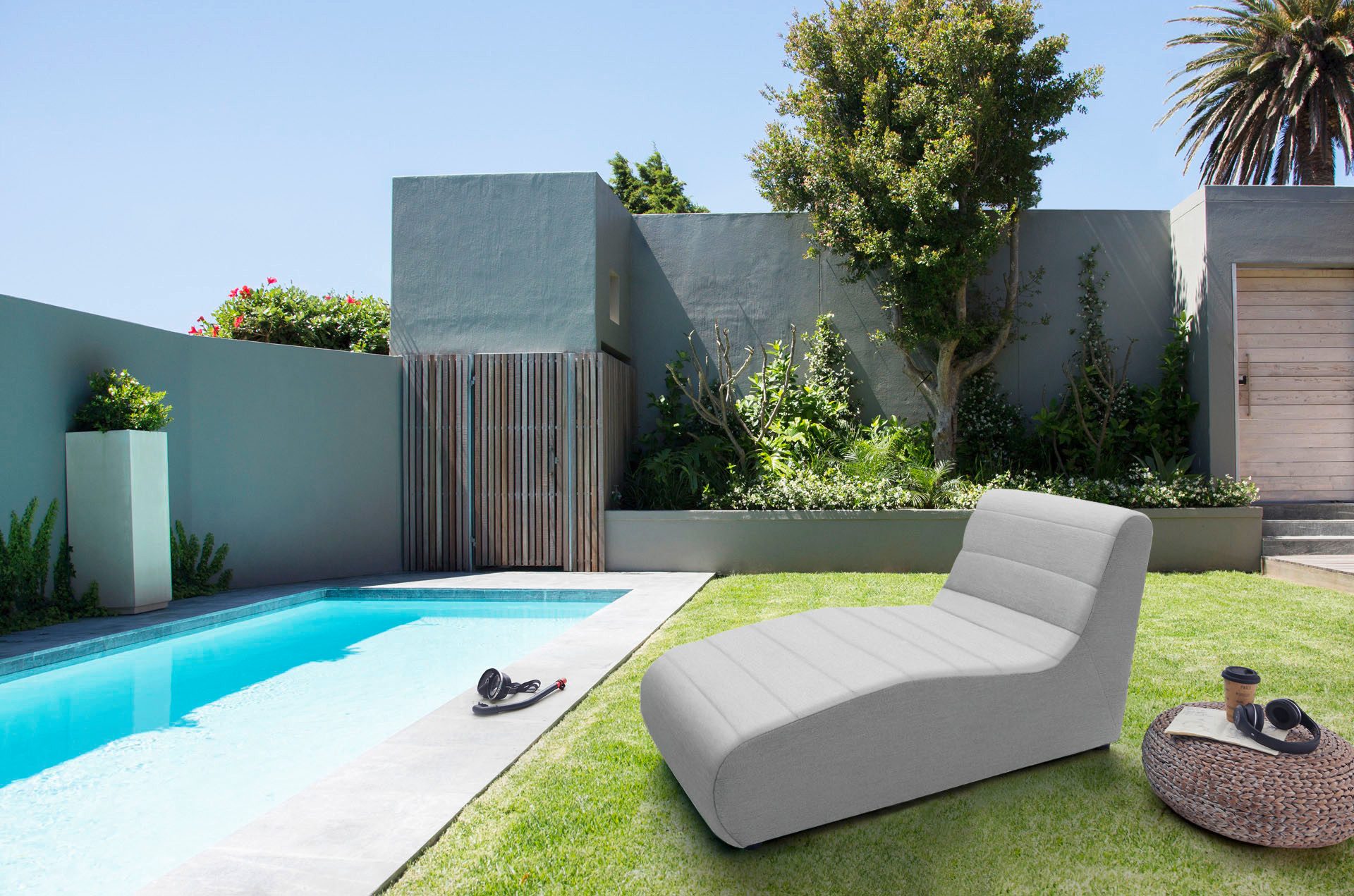 DOMO collection Relaxliege Soleil, pflegeleichter und wetterfester Bezug, Outdoor, besonderes Design und Formgebung, individuell erweiterbar