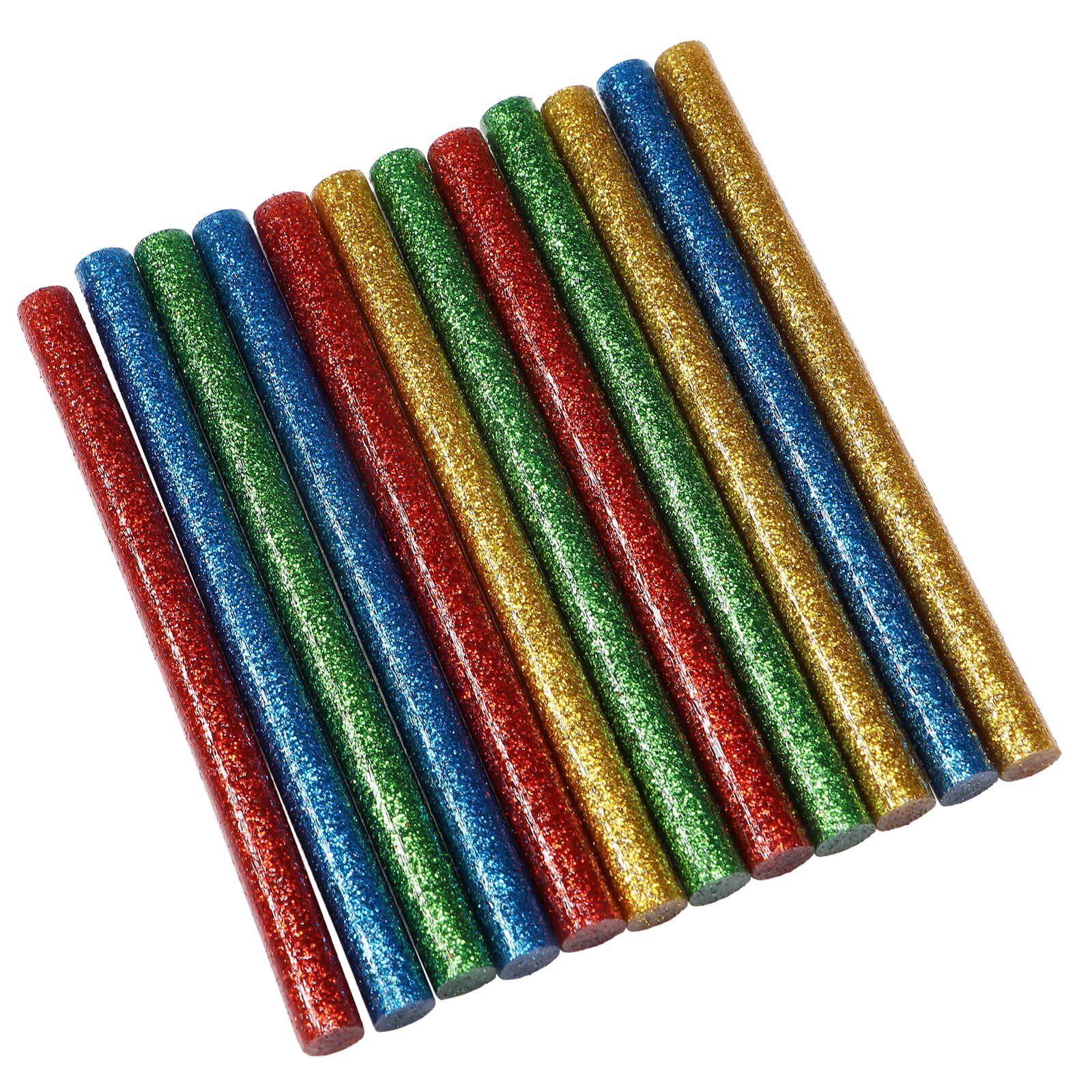 Easy Work Klebesticks 12 Heißklebestifte Klebestifte 7,2mm x 100mm Klebesticks farbig, (12-tlg), bunt mit Glitzer