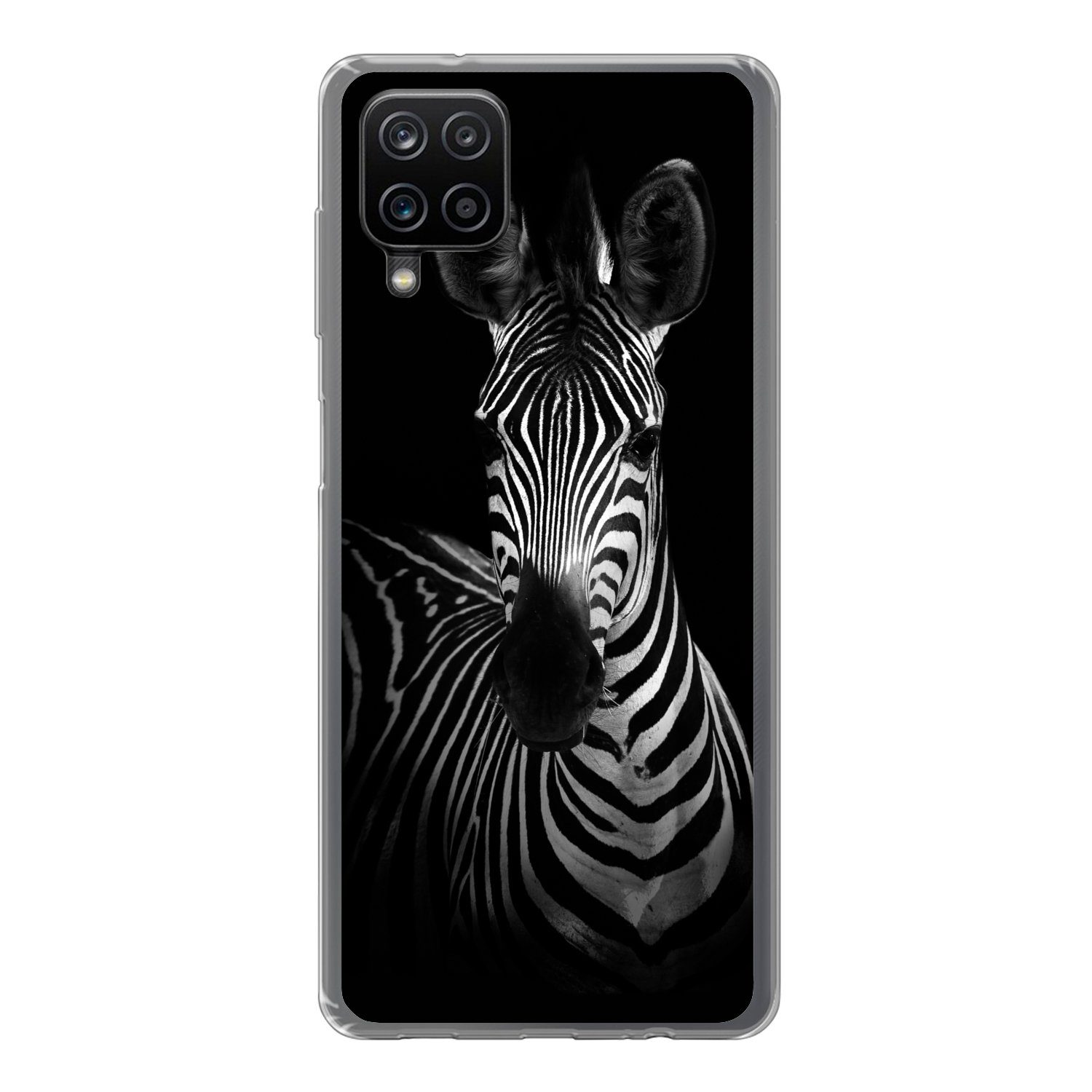 Handyhülle für Samsung Galaxy A12 Zebra - Schwarz - Weiß - Tiere