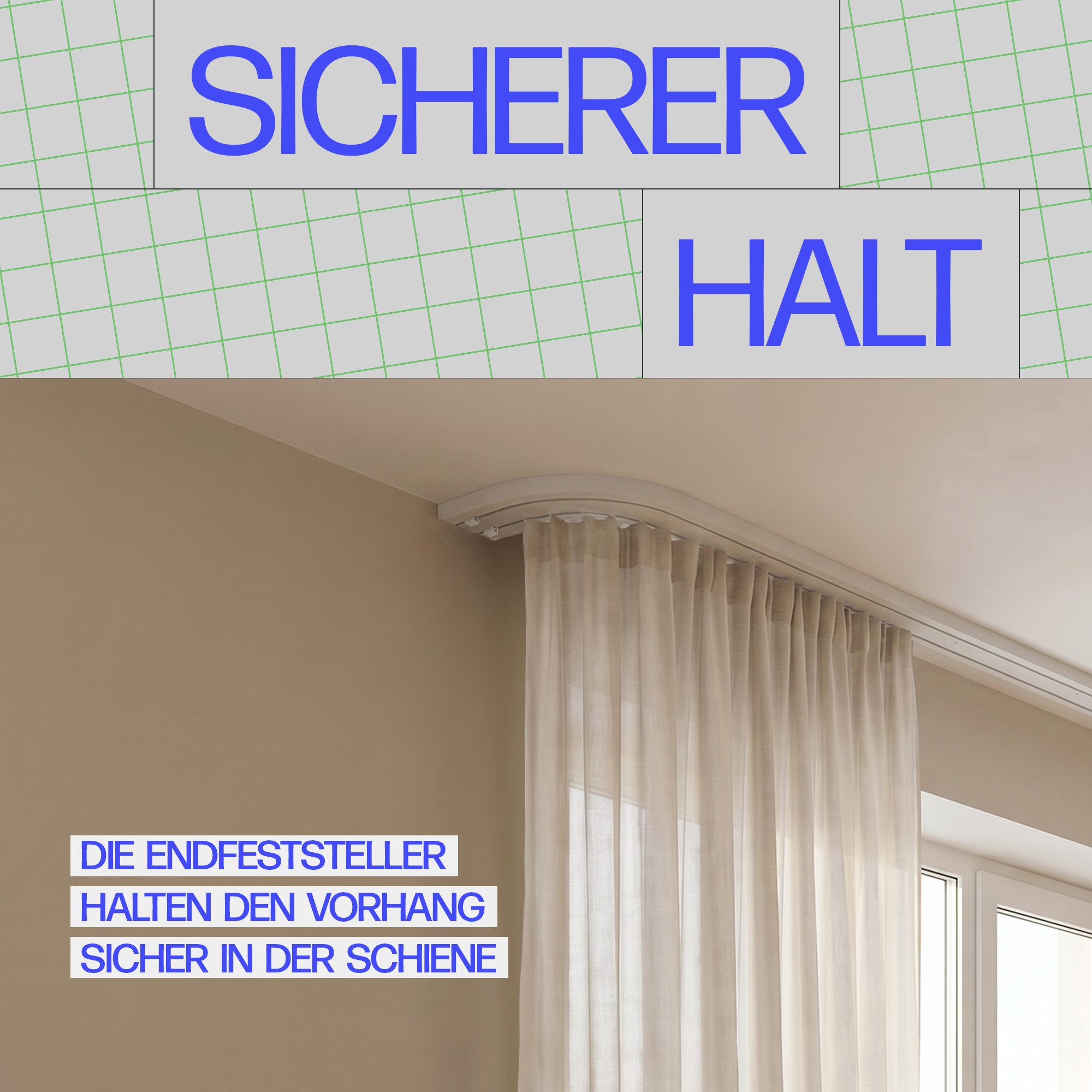 Bestlivings Feststeller Gardinenstopper, Gardinenschienen, Innenlaufschienen, (6-St), Endfeststeller, Kunststoff, für alle gängigen Schienensysteme geeignet – Bild 3 von 5