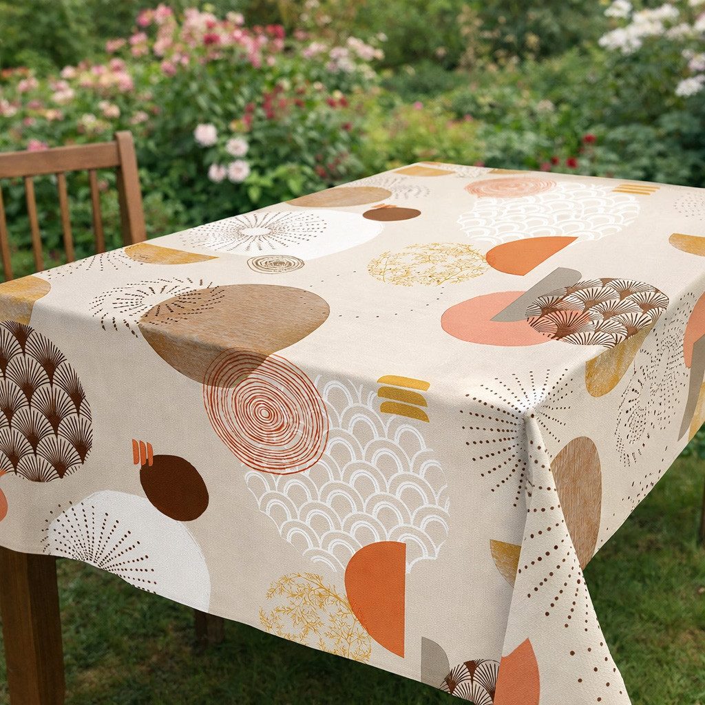 texpot Tischdecke Wachstuch Kreise Äste abwischbar (1-tlg) – Bild 2 von 3