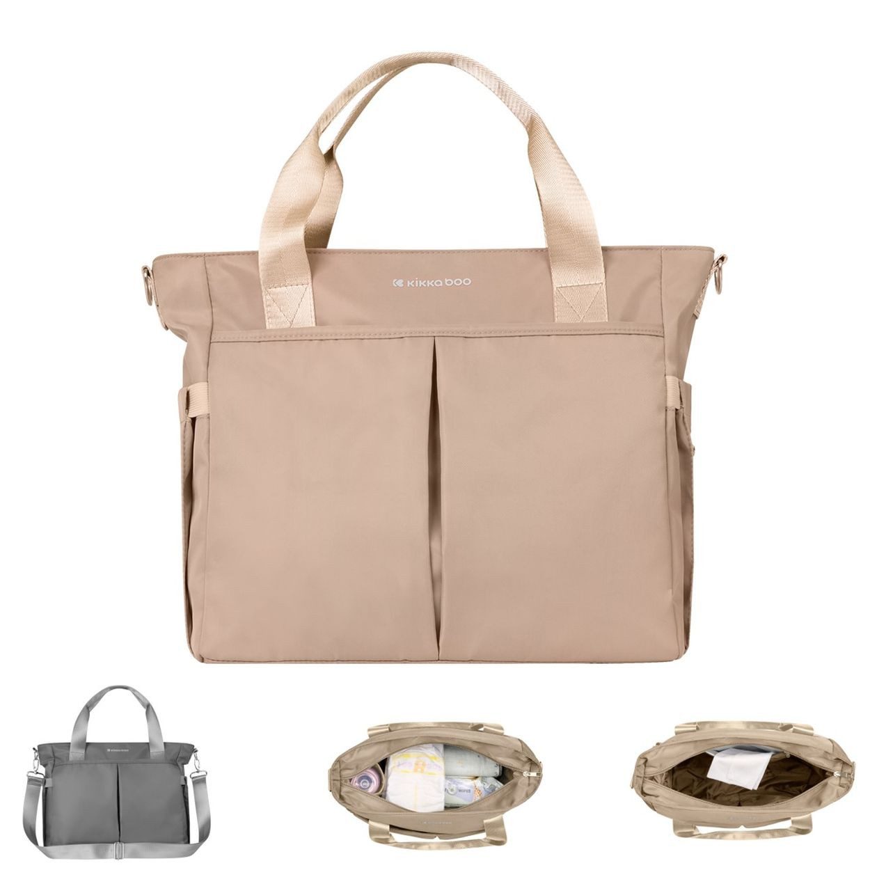 Kikkaboo Wickeltasche Brielle (1-tlg), wasserfest, Kinderwagenclips, Wickelunterlage, Reißverschluss