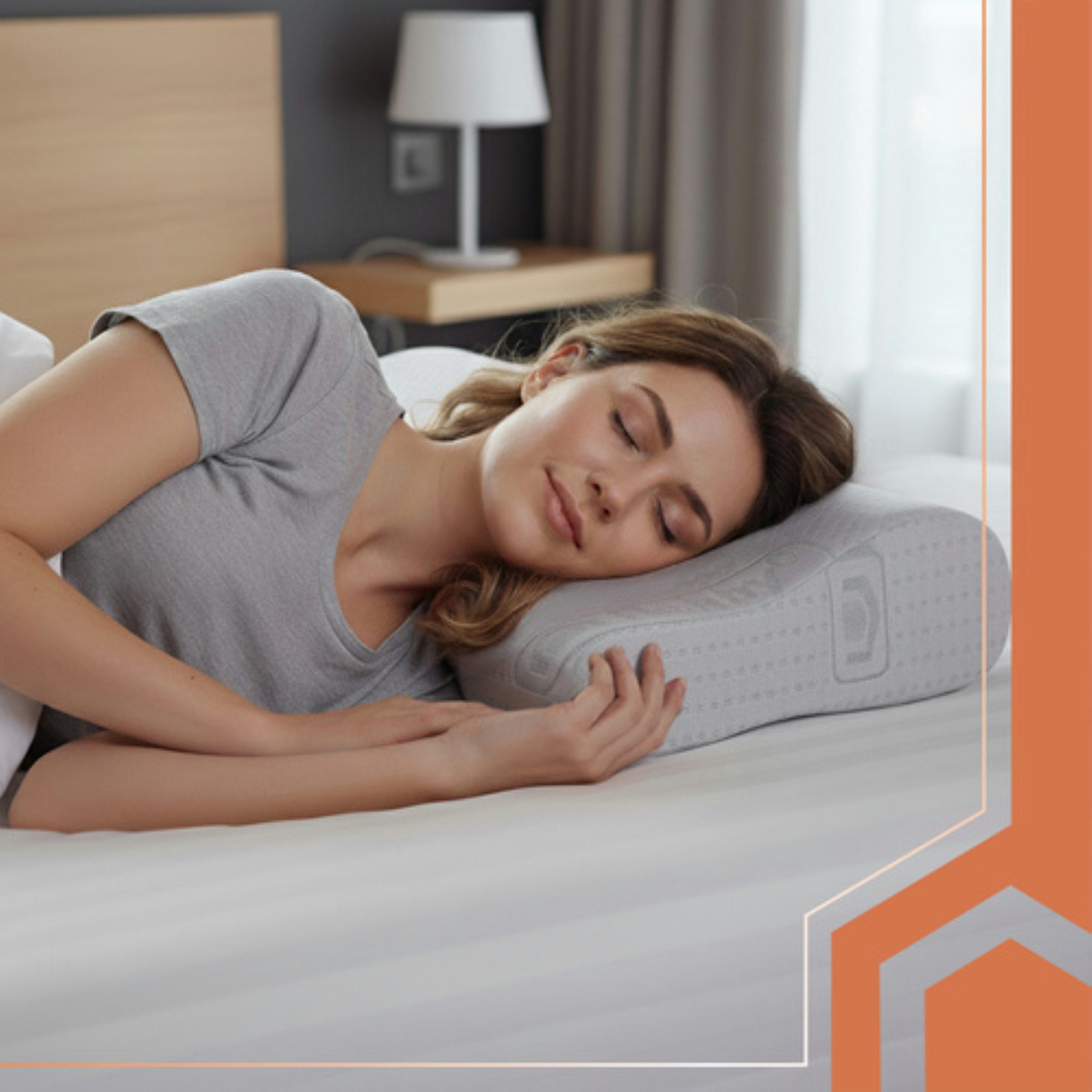 Ruhhy Nackenstützkissen Ergonomisches Kopfkissen Memory Foam für Seiten- und Rückenschläfer, Füllung: Memory-Schaum, Seitenschläfer, Rückenschläfer, Memory-Schaum Kissen Set mit Bezug und Tasche, Ergonomisches Memory-Kissen mit Bezug und Aufbewahrungstasche, Memory-Schaum, ergonomisch, Nackenstütze, waschbarer Bezug