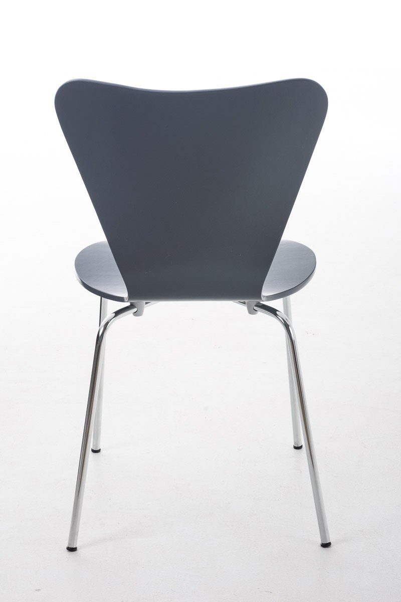 Holz - Konferenzstuhl (Besprechungsstuhl chrom Calisso Sitzfläche Warteraumstuhl - Gestell: Messestuhl), TPFLiving grau - Besucherstuhl geformter Metall mit Sitzfläche: - ergonomisch