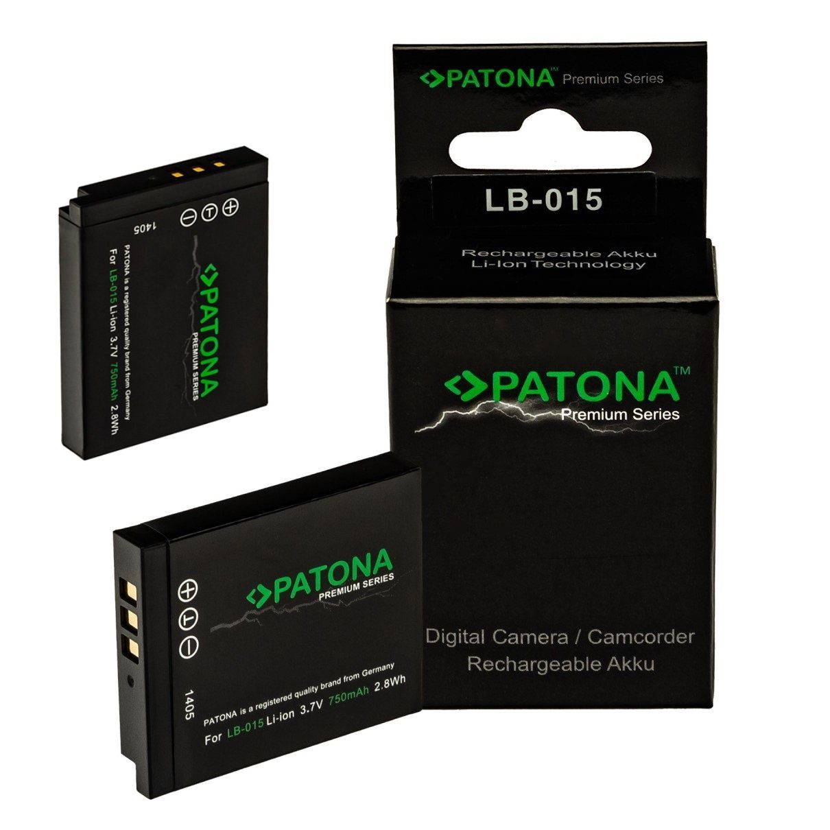 Patona 2x Akku für Kodak LB-015 Kamera-Akku Ersatzakku Akku 750 mAh (3,7 V, 2 St), WPZ2