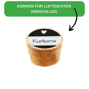 Thiru Gewürzbehälter Gewürzglas mit Korken 10 Stück - je 150 ml, mit Korken