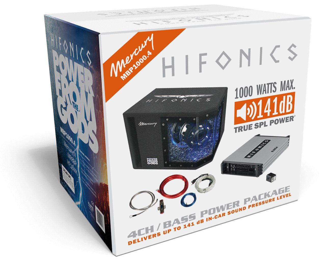 Hifonics 141dB Hifonics Komplettset MERCURY MBP1000.4 4CH BASS POWER PACKAGE Endverstärker