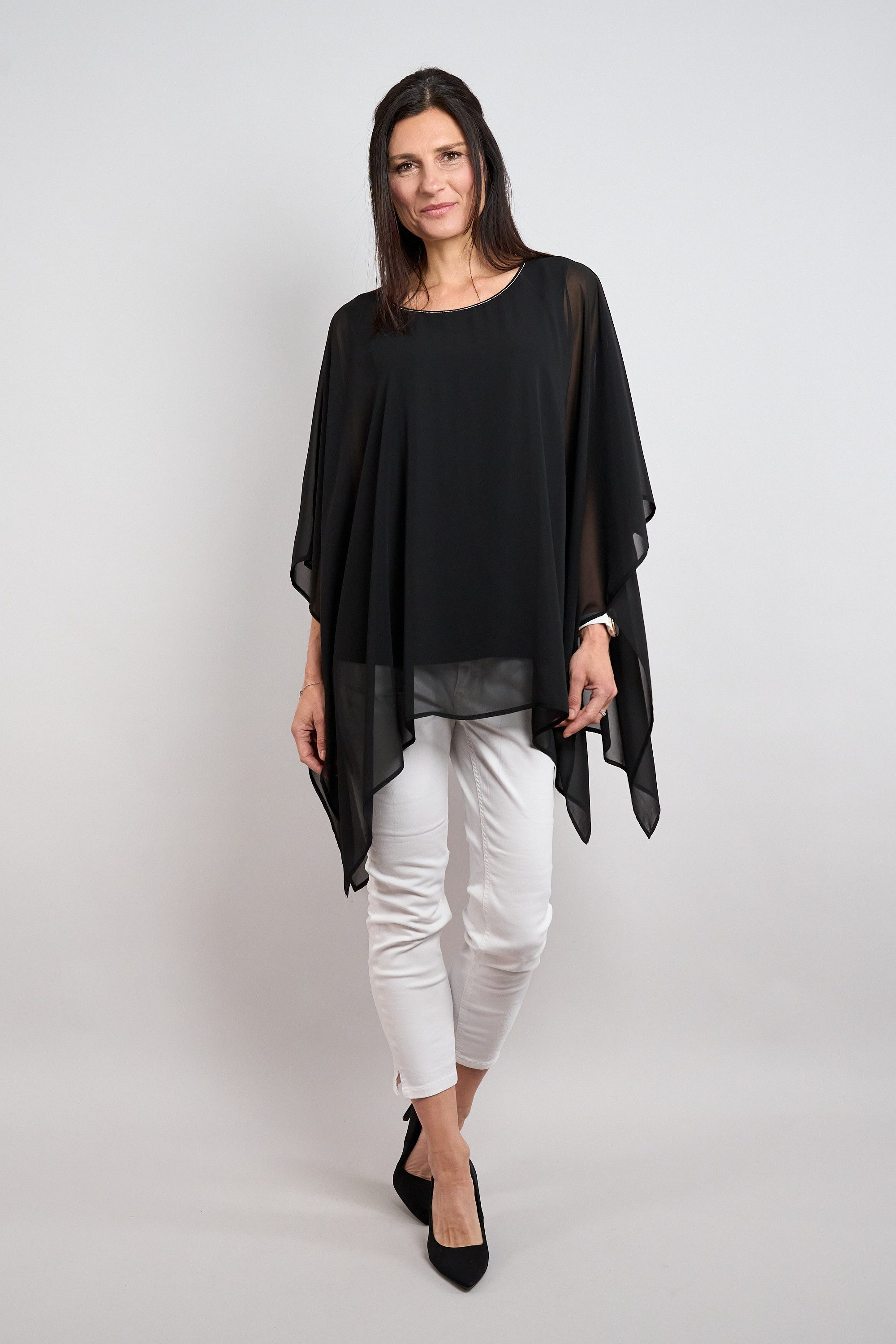 Seidel Moden Blusenponcho Überschnittene Bluse im Poncho-Stil - MADE IN GERMANY – Bild 4 von 5